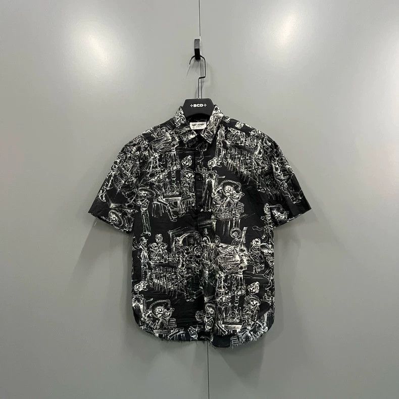 saint Laurent paris size 38 Skull Party Print Short Sleeve