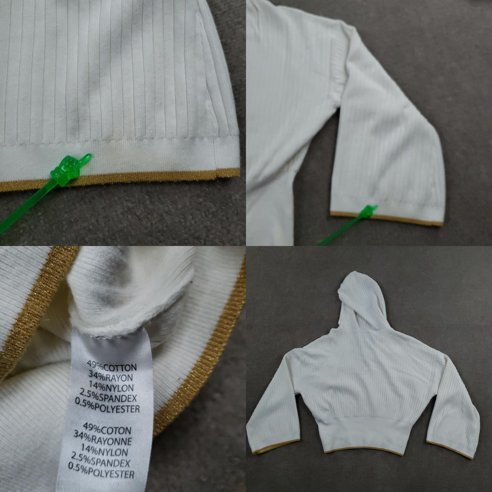 Ramy Brook Ramy Brook Hooded Sweater Womens Medium White Lace Up Ribbed Cropped Top Size M / US 6-8 / IT 42-44 - 8 Thumbnail