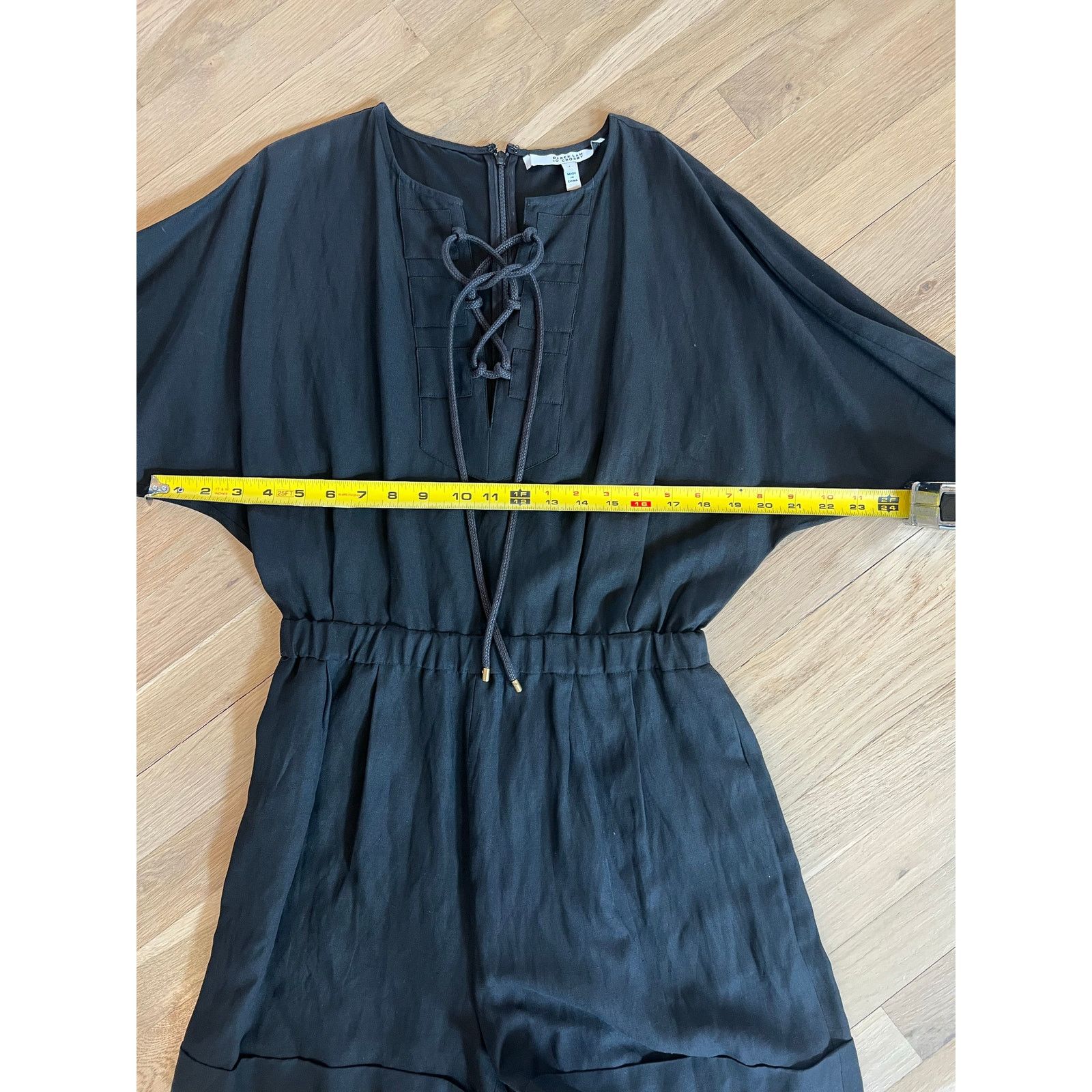 Derek Lam 10 Crosby Derek Lam 10 Crosby Black Lace-up Romper (Sz 6) Size 28" / US 6 / IT 42 - 6 Thumbnail
