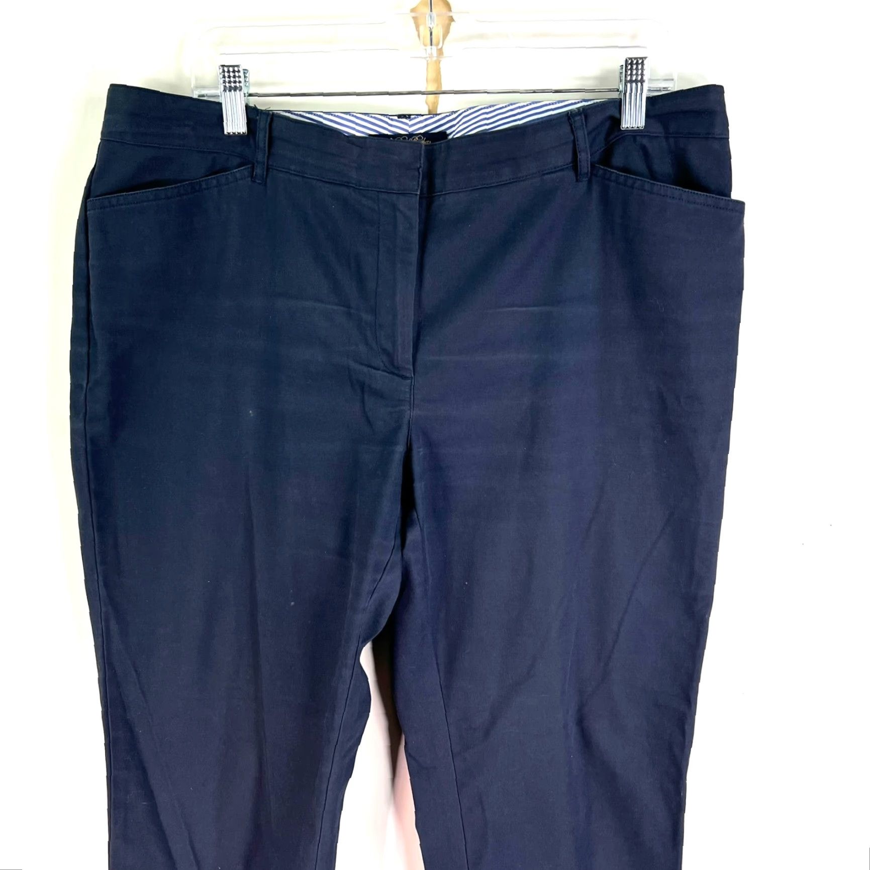 Brooks Brothers Brooks Brothers Pants Womens 14 Blue 38X29 Knit Chino Flat Front Relaxed Straight 90s City Preppy Size 36" / US 14 / IT 50 - 2 Thumbnail