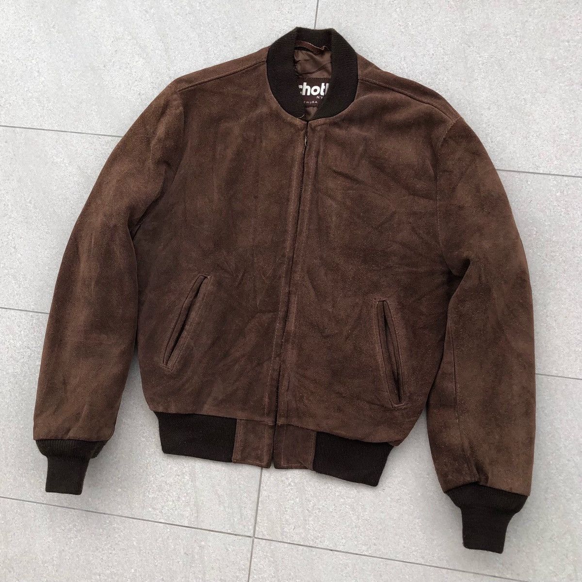 Schott Vintage SCHOTT NYC Suede Leather Bomber Jacket USA 🇺🇸 Size US M / EU 48-50 / 2 - 2 Thumbnail