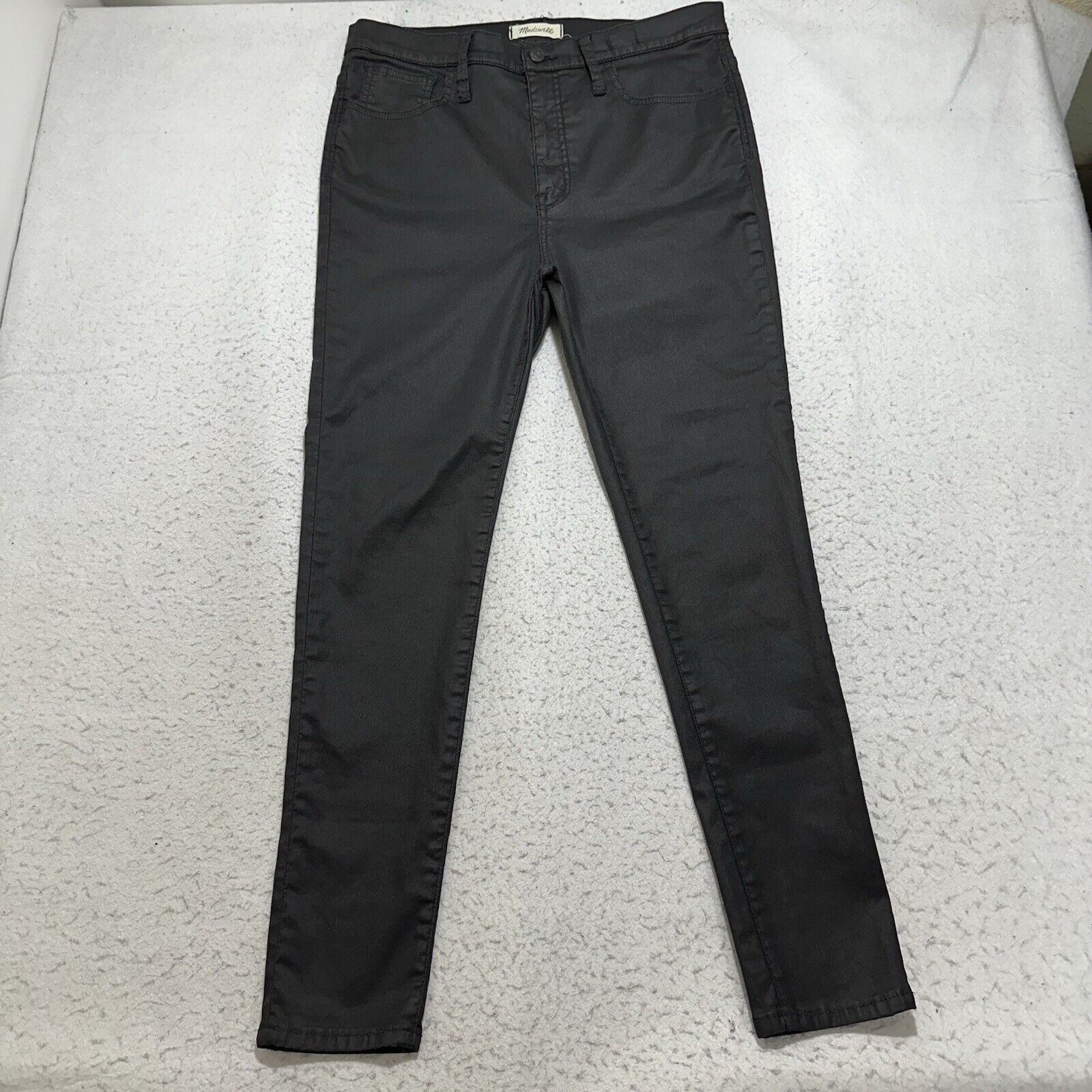Madewell Madewell Women's 32 Black 10" High-Rise Skinny Jeans Coated Size 32" / US 10 / IT 46 - 2 Thumbnail