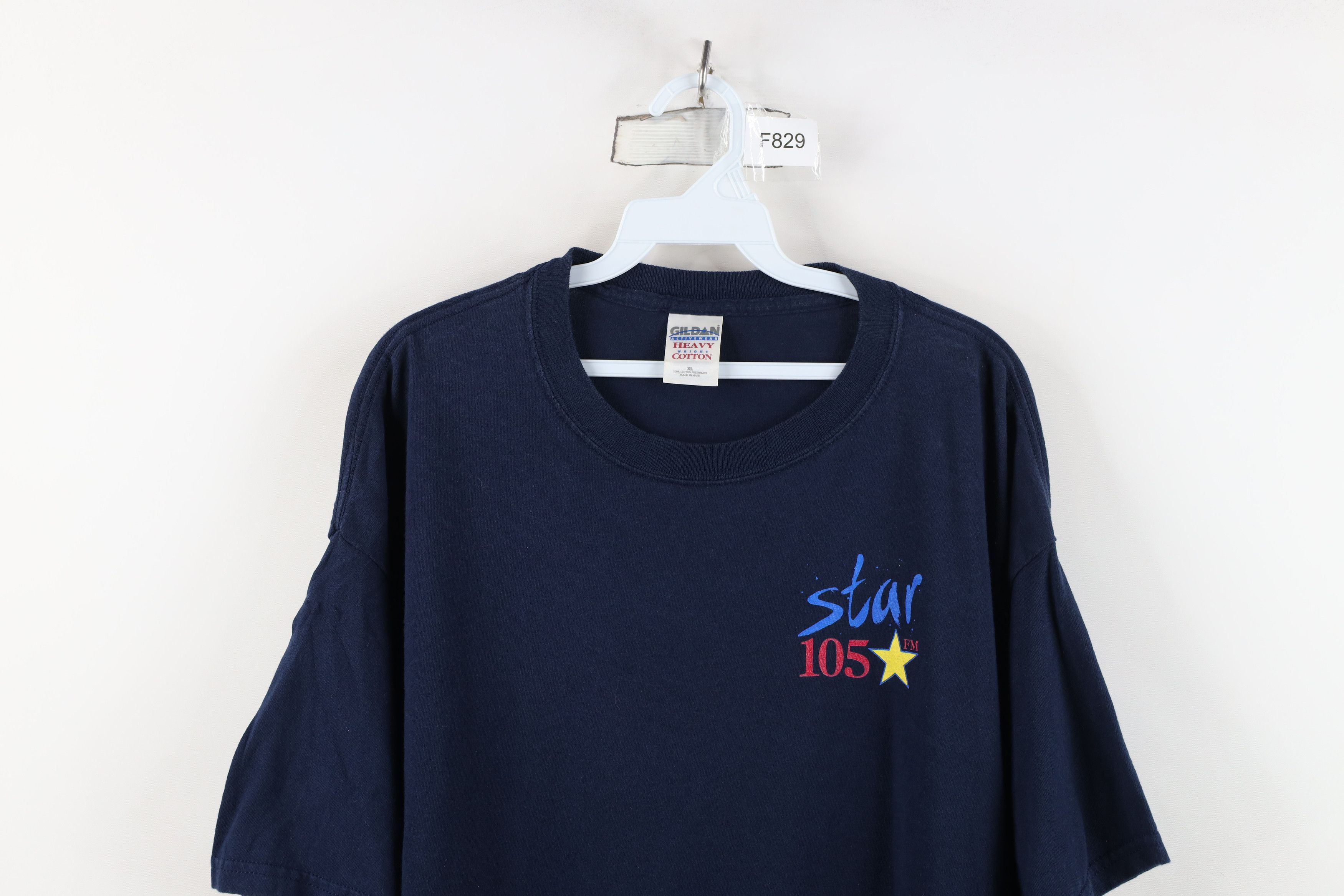 Vintage Vintage 90s Y2K 105 FM Radio Short Sleeve T-Shirt Navy Blue Size US XL / EU 56 / 4 - 2 Thumbnail