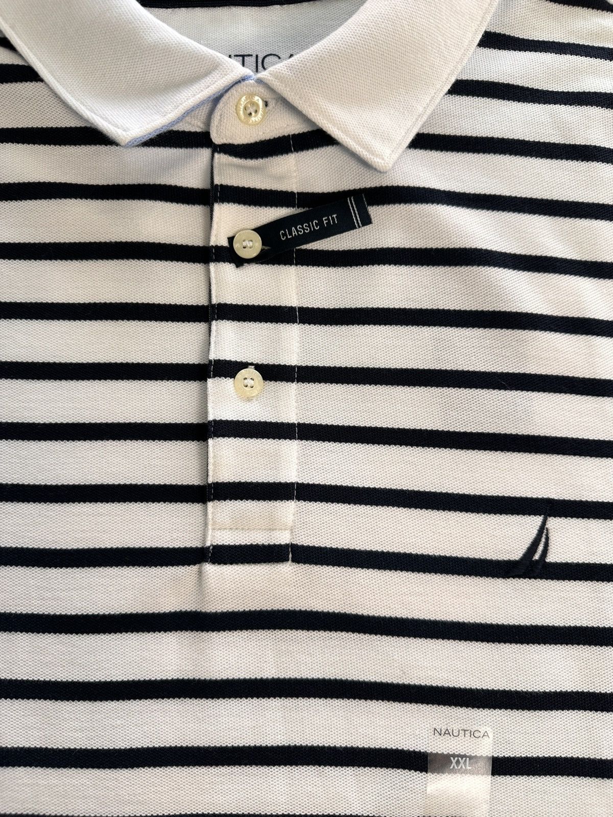Nautica Nautica white and blue striped polo shirt Size US XXL / EU 58 / 5 - 5 Thumbnail