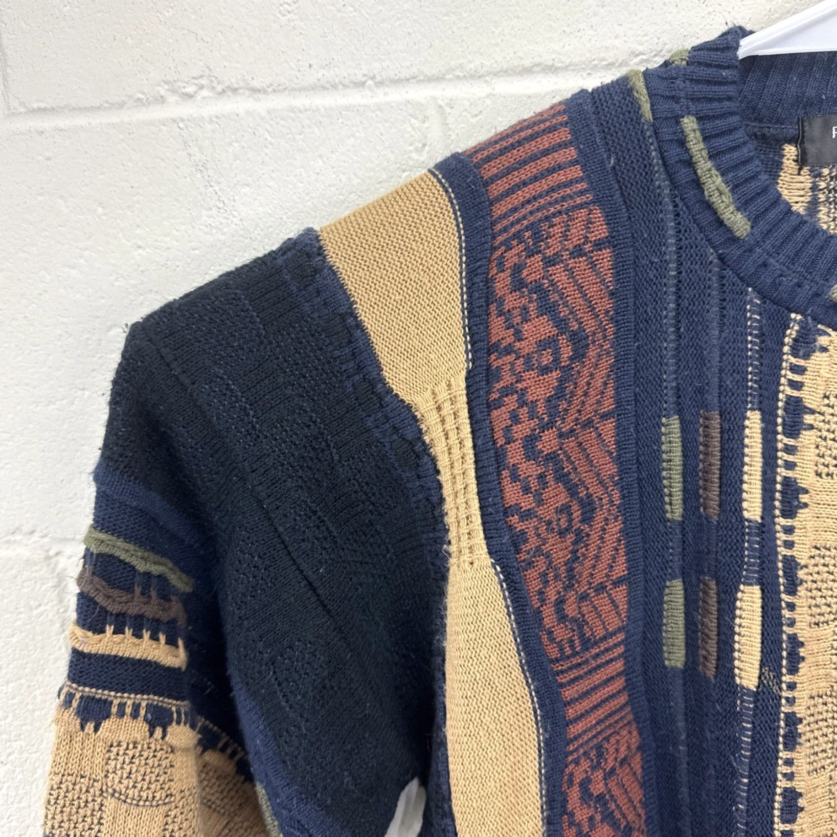 Coogi Vintage Protege 3D Coogi Style Knit Crewneck Sweater Men XL Blue Tan Pullover Size US XL / EU 56 / 4 - 4 Thumbnail