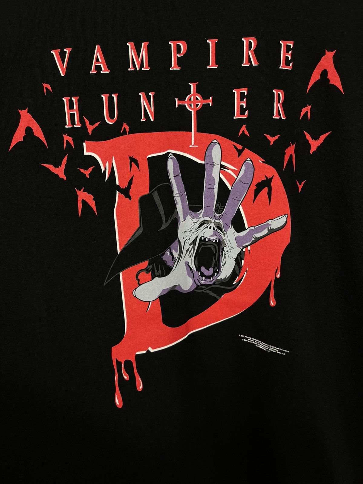 image of Anima x Movie Vampire Hunter D 2001 Vintage Deadstock Anime T-Shirt in Black, Men's (Size Medium)