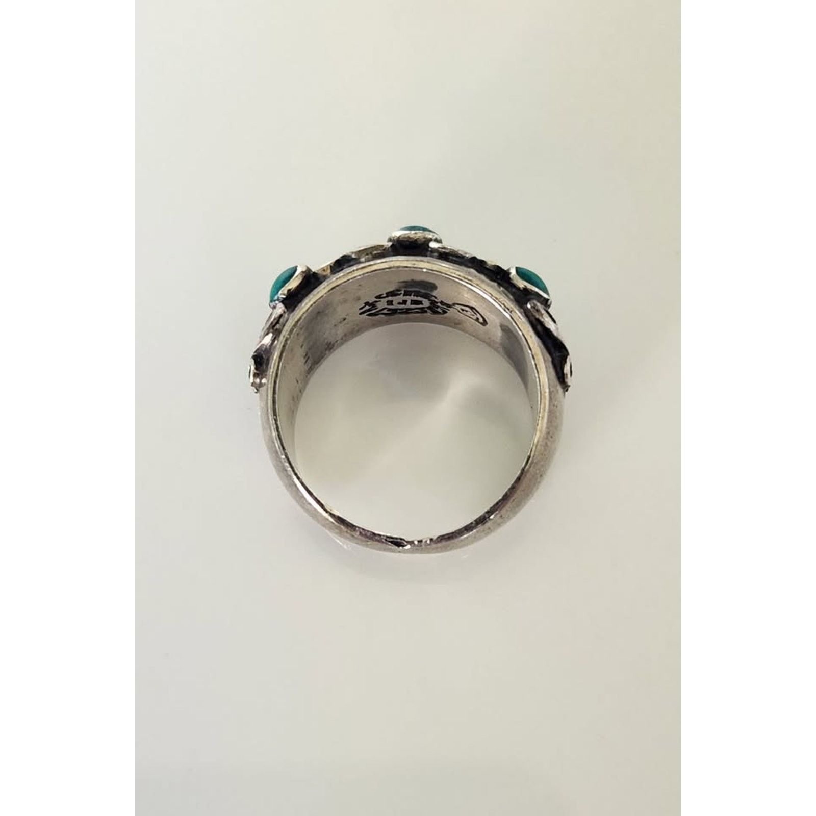 Other Vintage Taxco Mexico Sterling Malachite Dome Ring Size ONE SIZE - 4 Thumbnail