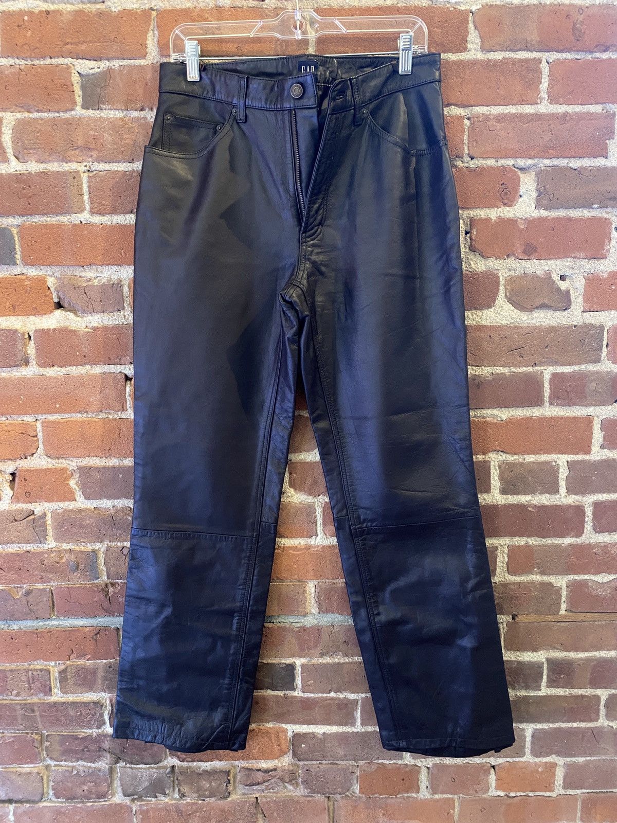 Gap × Vintage Vintage GAP Brown boot cut leather pants Size 31 Size US 31 - 1 Thumbnail