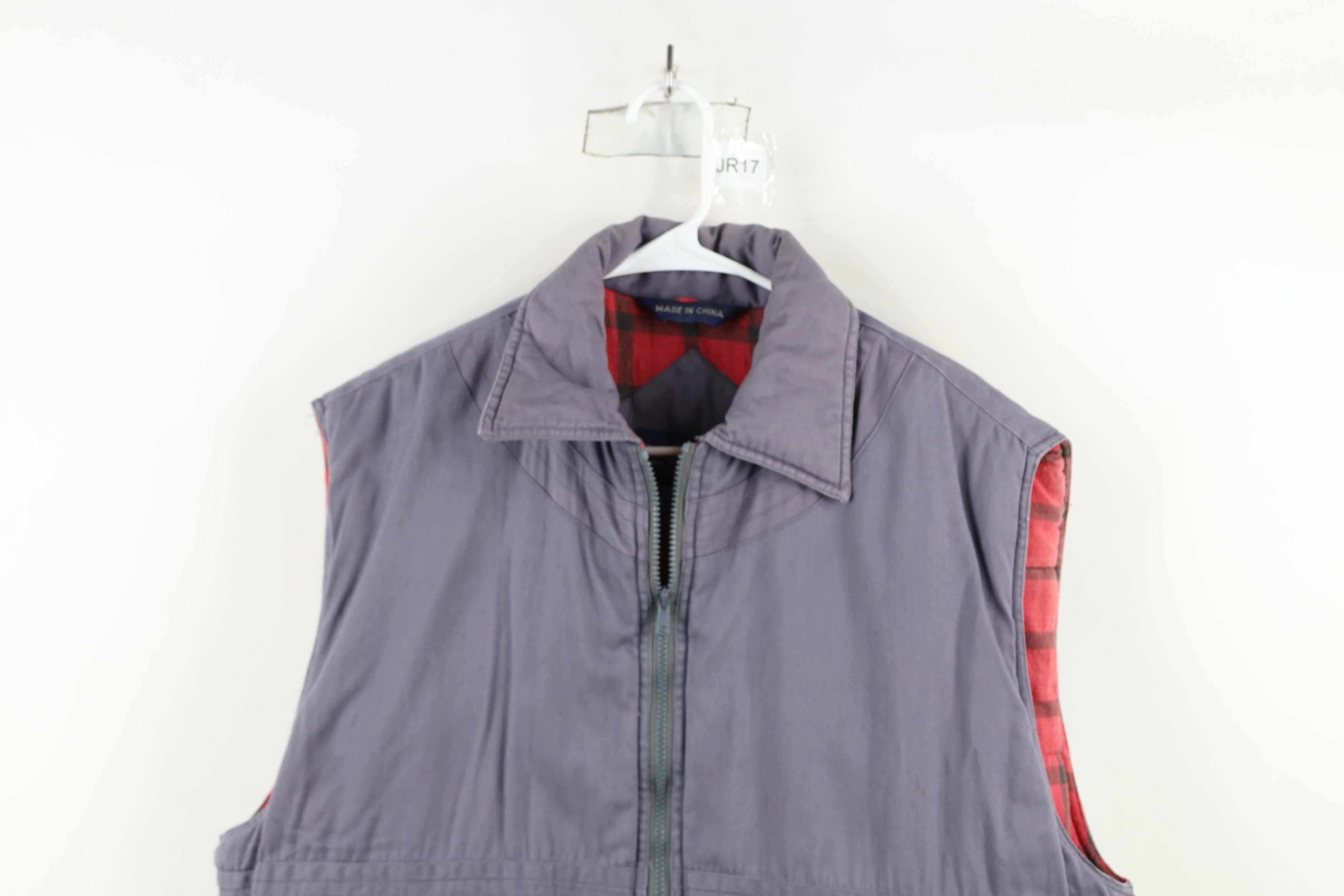 Vintage Vintage 90s Streetwear Flannel Lined Puffer Vest Jacket Gray Size US XXL / EU 58 / 5 - 2 Thumbnail