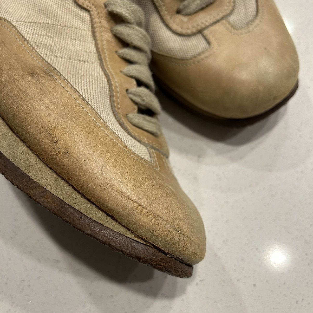 Hermes × Vintage Vintage 1980’s Hermès Leather & Canvas Sneakers Size 38 Size US 7 / IT 37 - 8 Thumbnail