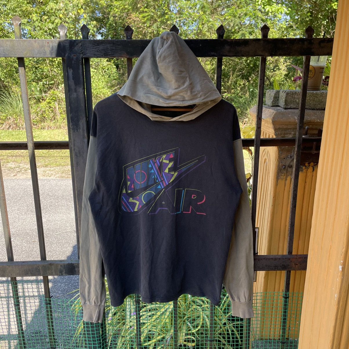Nike × Vintage 🔥Vintage 90s Nike Air Big Logo Spellout Sweat Hoodie Wear Size US M / EU 48-50 / 2 - 1 Thumbnail