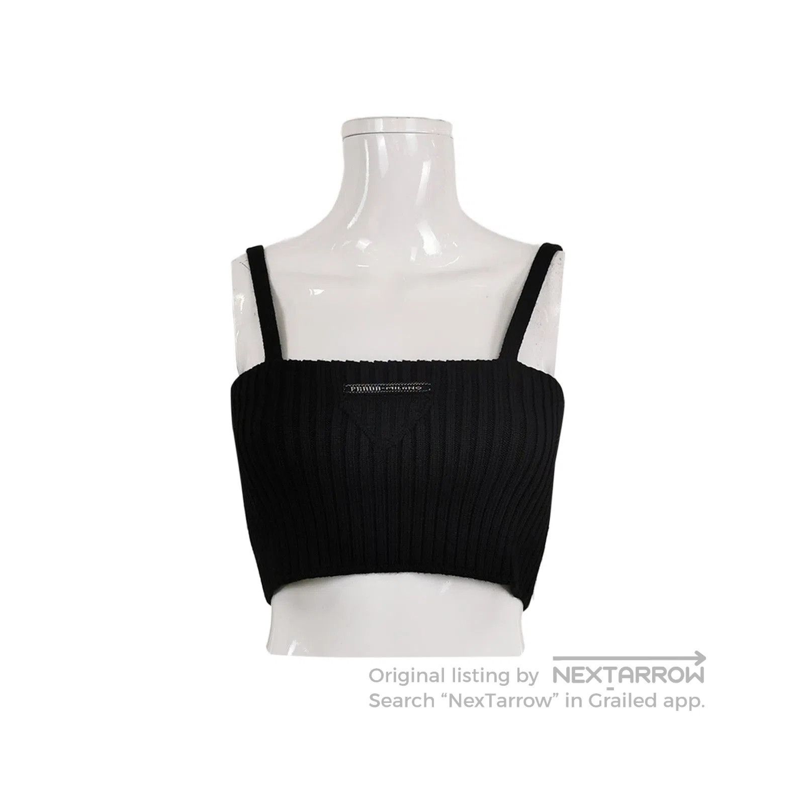 Prada Prada Black Logo Knit Crop Top . Size S / US 4 / IT 40 - 1 Thumbnail