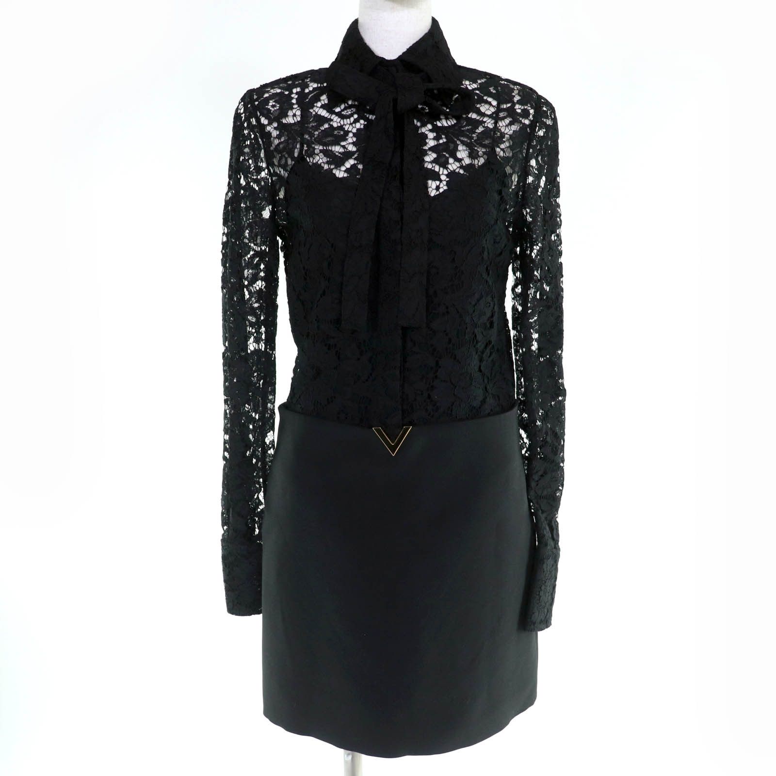 Valentino Valentino Valentino Lace Dress Textile Dresses 1B3VA050360 DUTY FREE for USA Size ONE SIZE - 1 Thumbnail