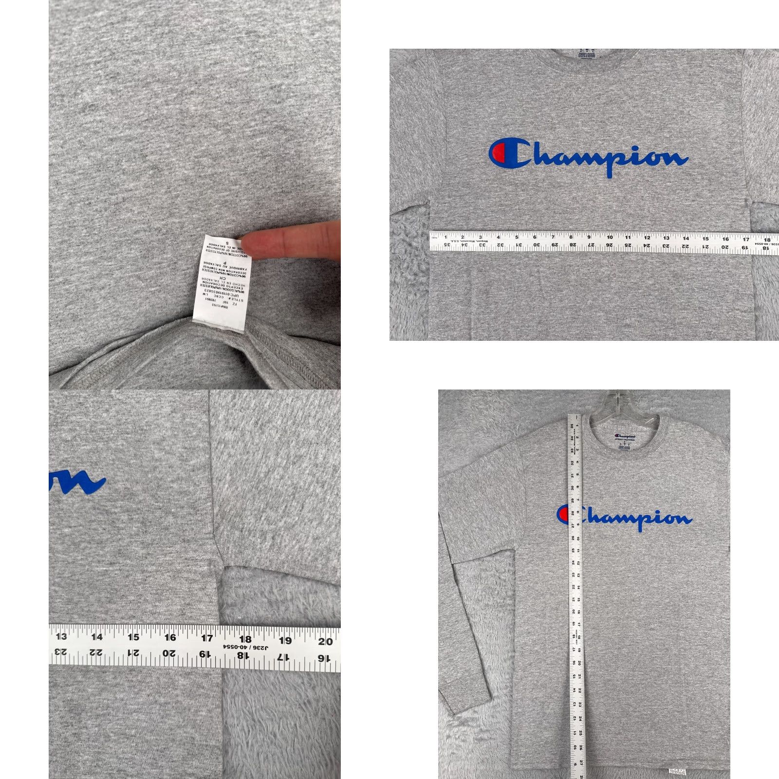 Champion Champion Shirt Men Adult Small Gray Long Sleeve Crew Neck Cotton Blend NEW NO TAGS Size US S / EU 44-46 / 1 - 8 Thumbnail