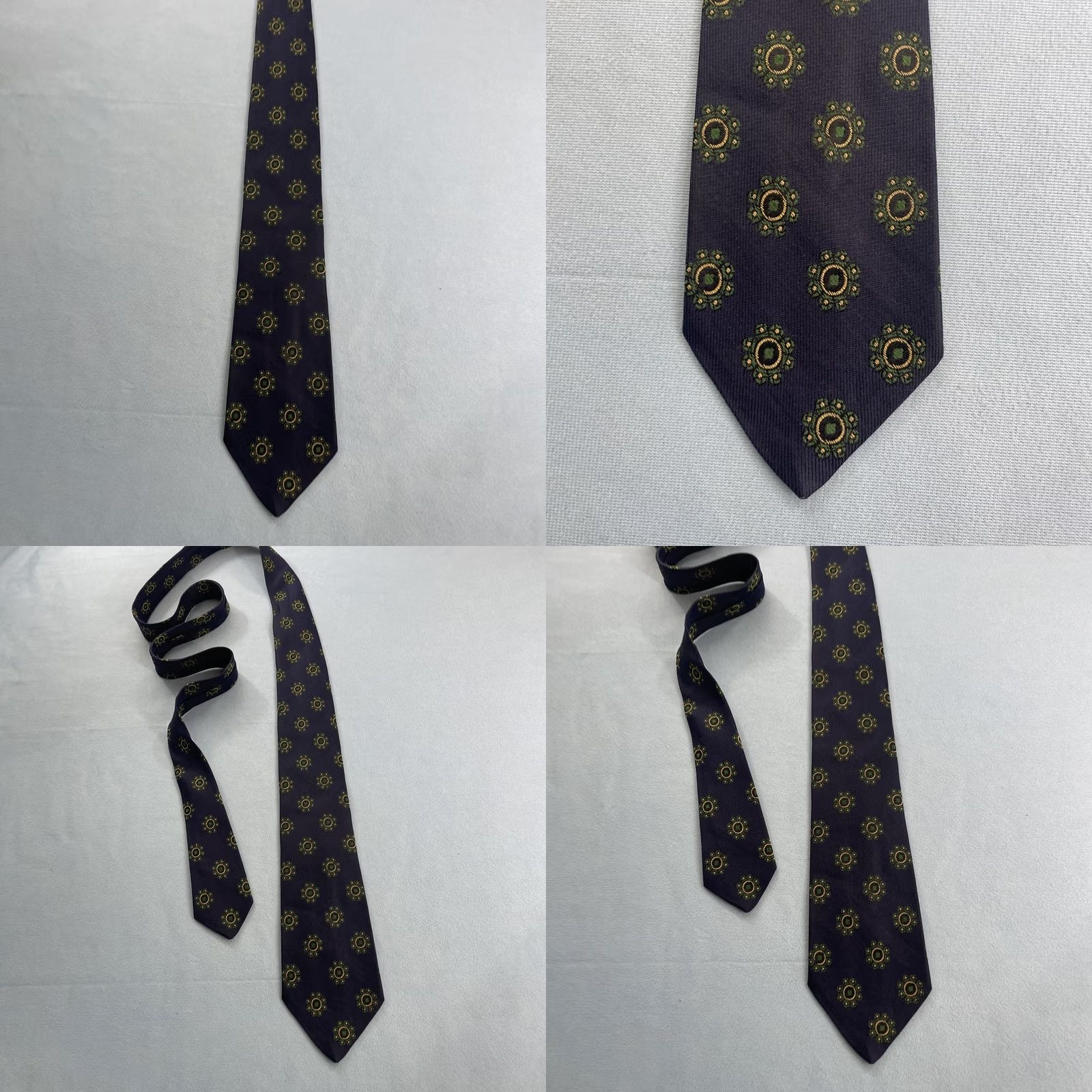 Vintage VINTAGE Reichardt's All Silk Tie Neat Woven Geometry Foulard Blue 3x55 Necktie Capsule 1940s 1950s 1960s Men Size ONE SIZE - 10 Thumbnail