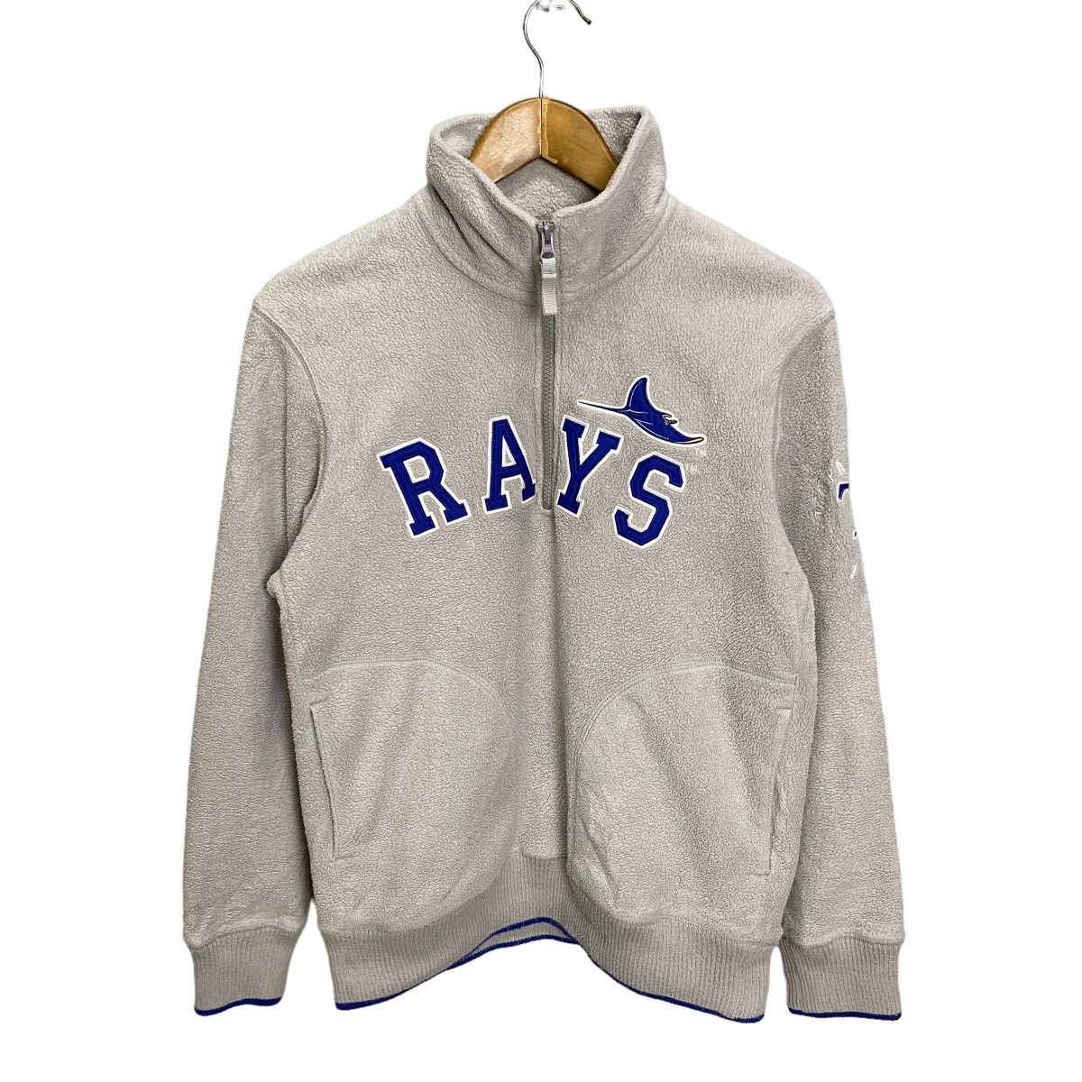 image of Mlb Red Sox Half Zipper Pullover Fllexe in Grey, Men's (Size Medium)