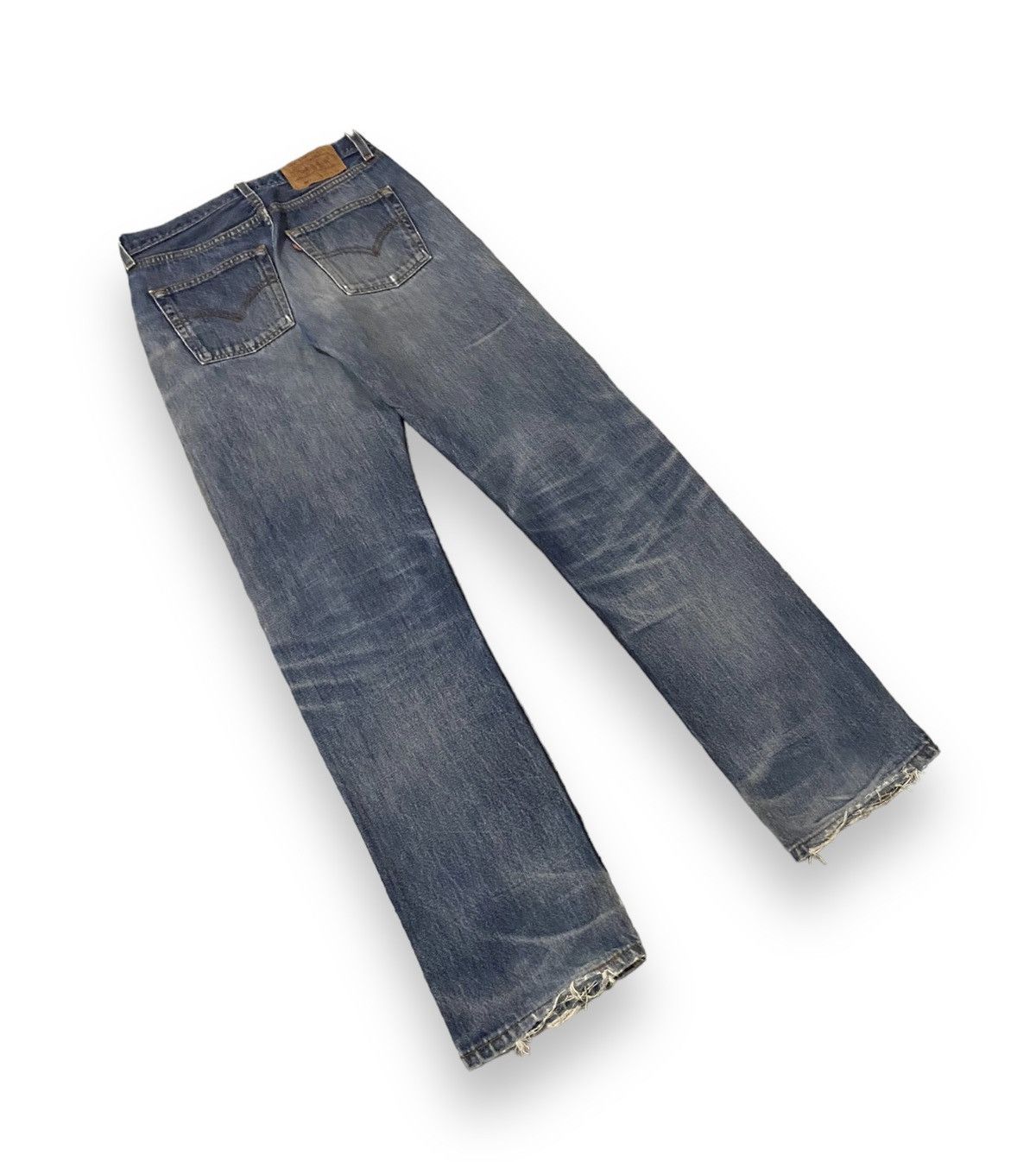 Levi's Levis 501 555 Distressed Light Washed Honeycomb Button Fly Size US 28 / EU 44 - 9 Thumbnail