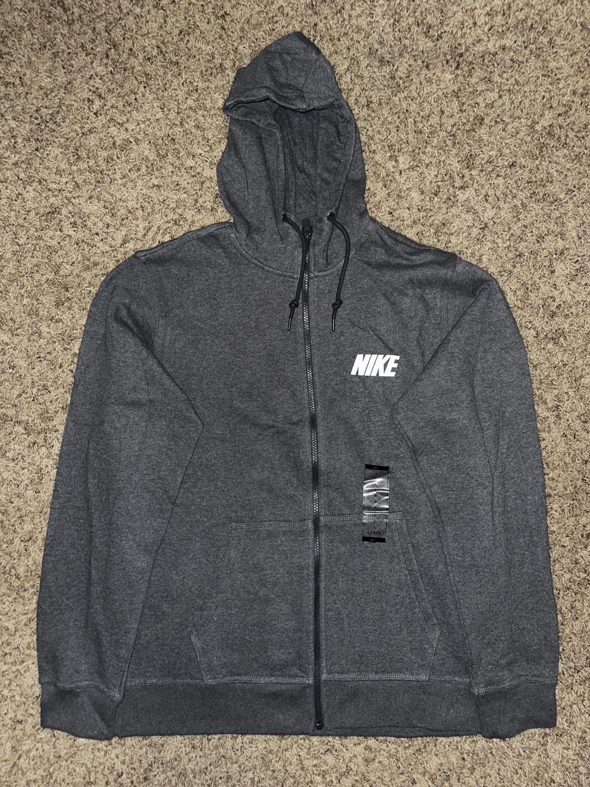 Nike Nike Men’s Club Full-Zip Black/White Hoodie VINTAGE Size US L / EU 52-54 / 3 - 1 Thumbnail
