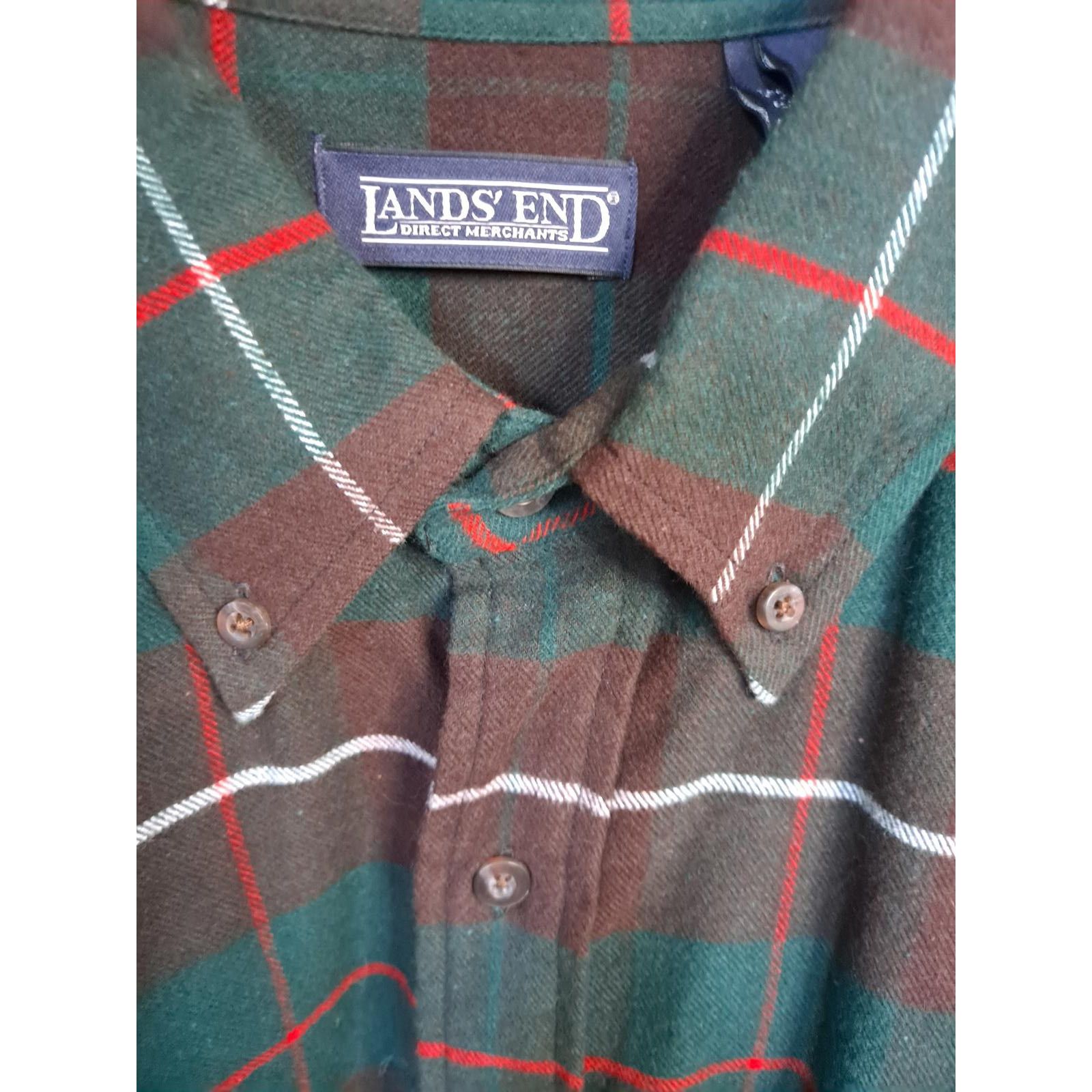 Lands' End Lands End Green, Brown and Red Flannel 100% Cotton Size XL T Size US XL / EU 56 / 4 - 4 Thumbnail