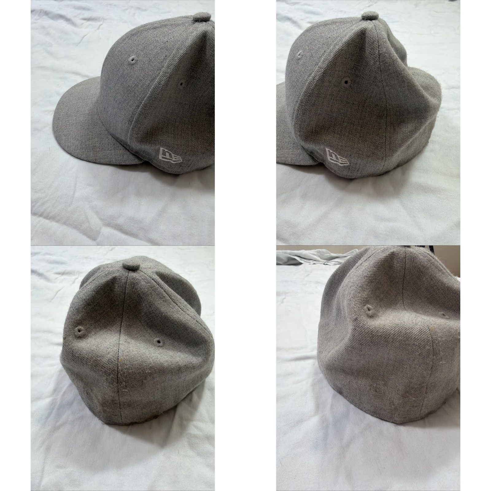 New Era VINTAGE New Era 59fifty Fitted Blank Baseball Hat Gray 7 1/8 Mens Wool Cap Size ONE SIZE - 8 Thumbnail