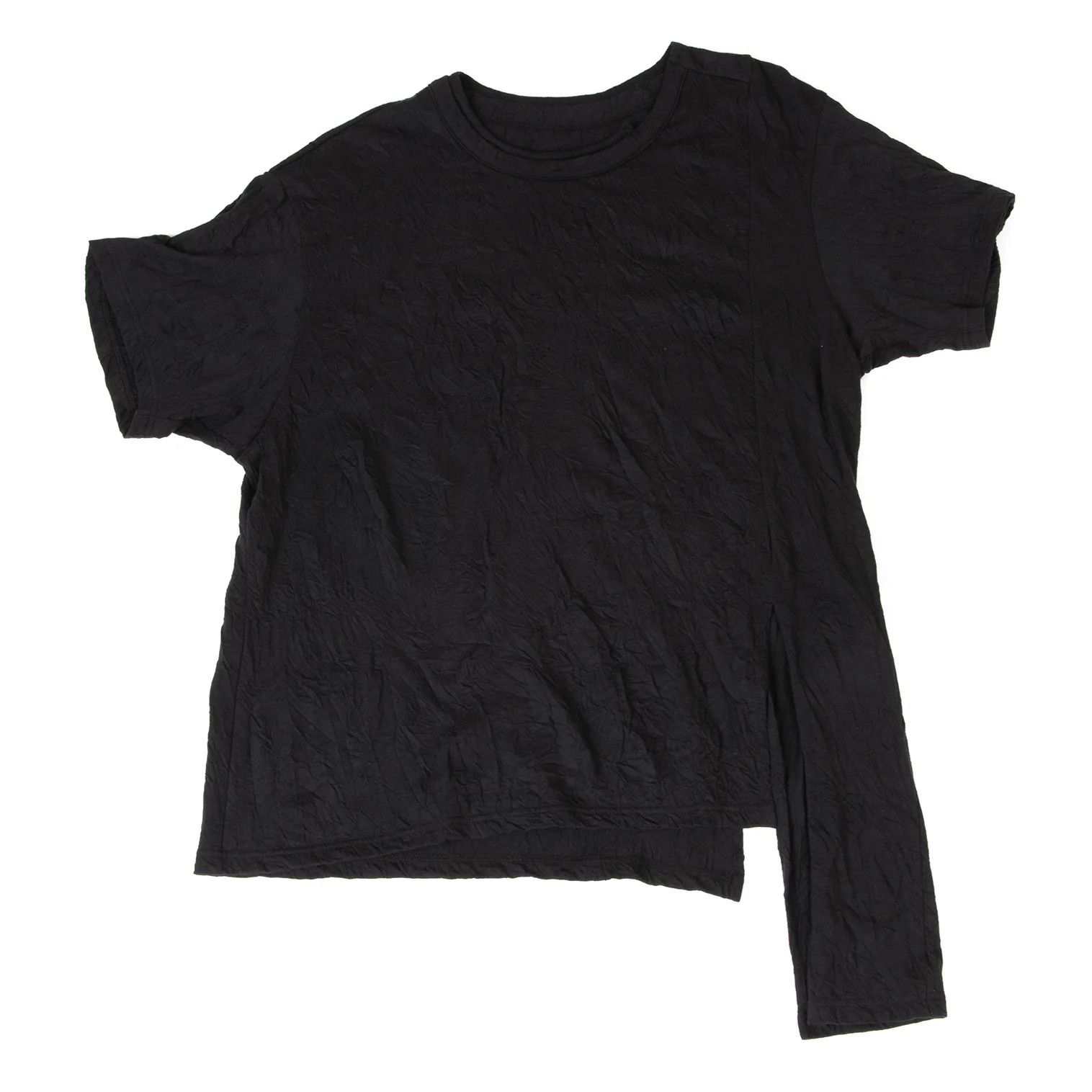 Yohji Yamamoto Washed Slit T-Shirt in Black, Size 3 Size US L / EU 52-54 / 3 - 1 Thumbnail