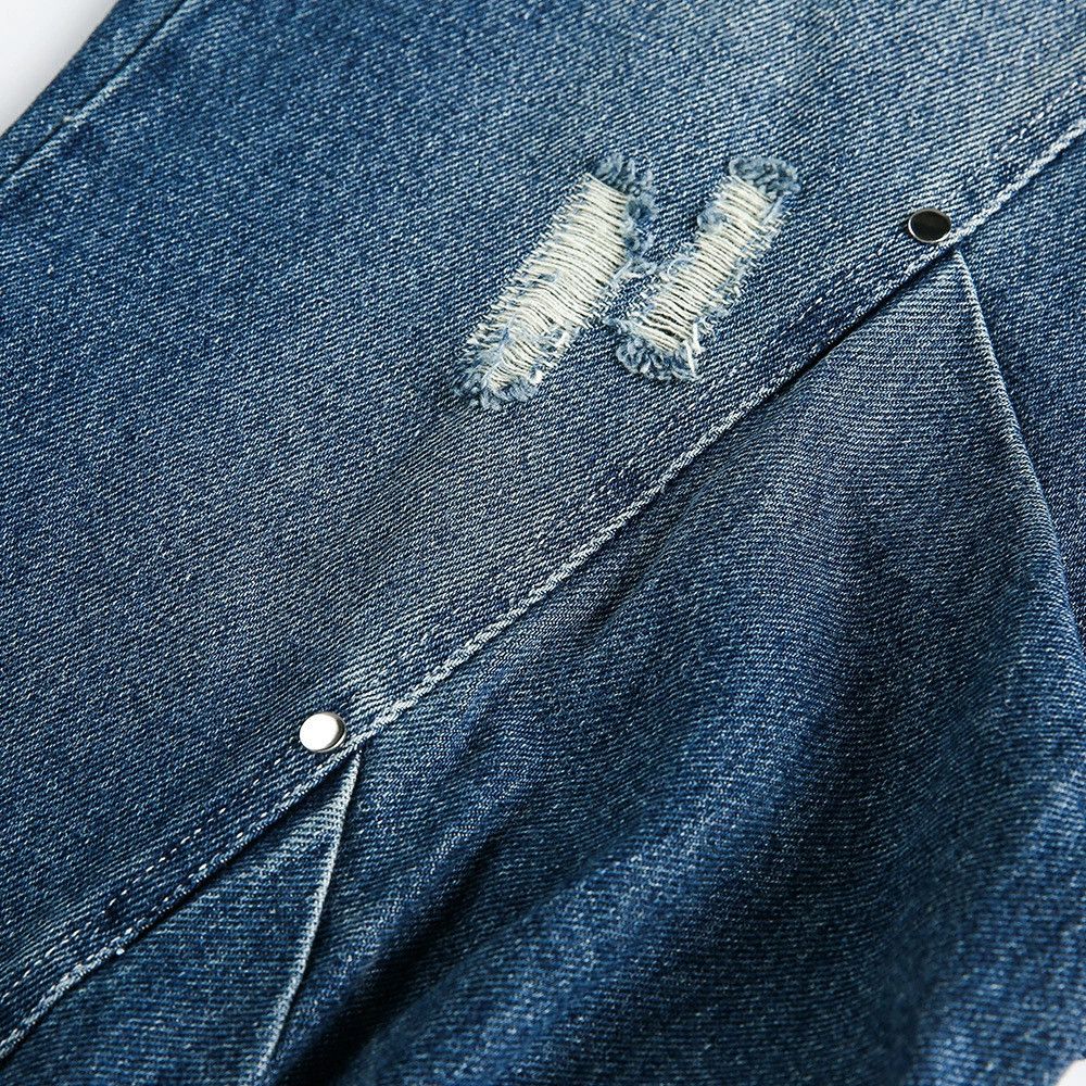 Jean Men's loose wide-leg handsome washed ripped scimitar jeans Size US 32 / EU 48 - 4 Thumbnail