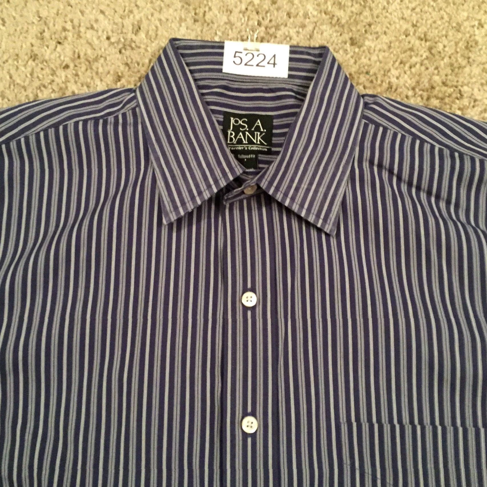 Jos. A. Bank Jos A Bank Shirt Mens Large Blue Striped Long Sleeve Button Up Size US L / EU 52-54 / 3 - 3 Thumbnail