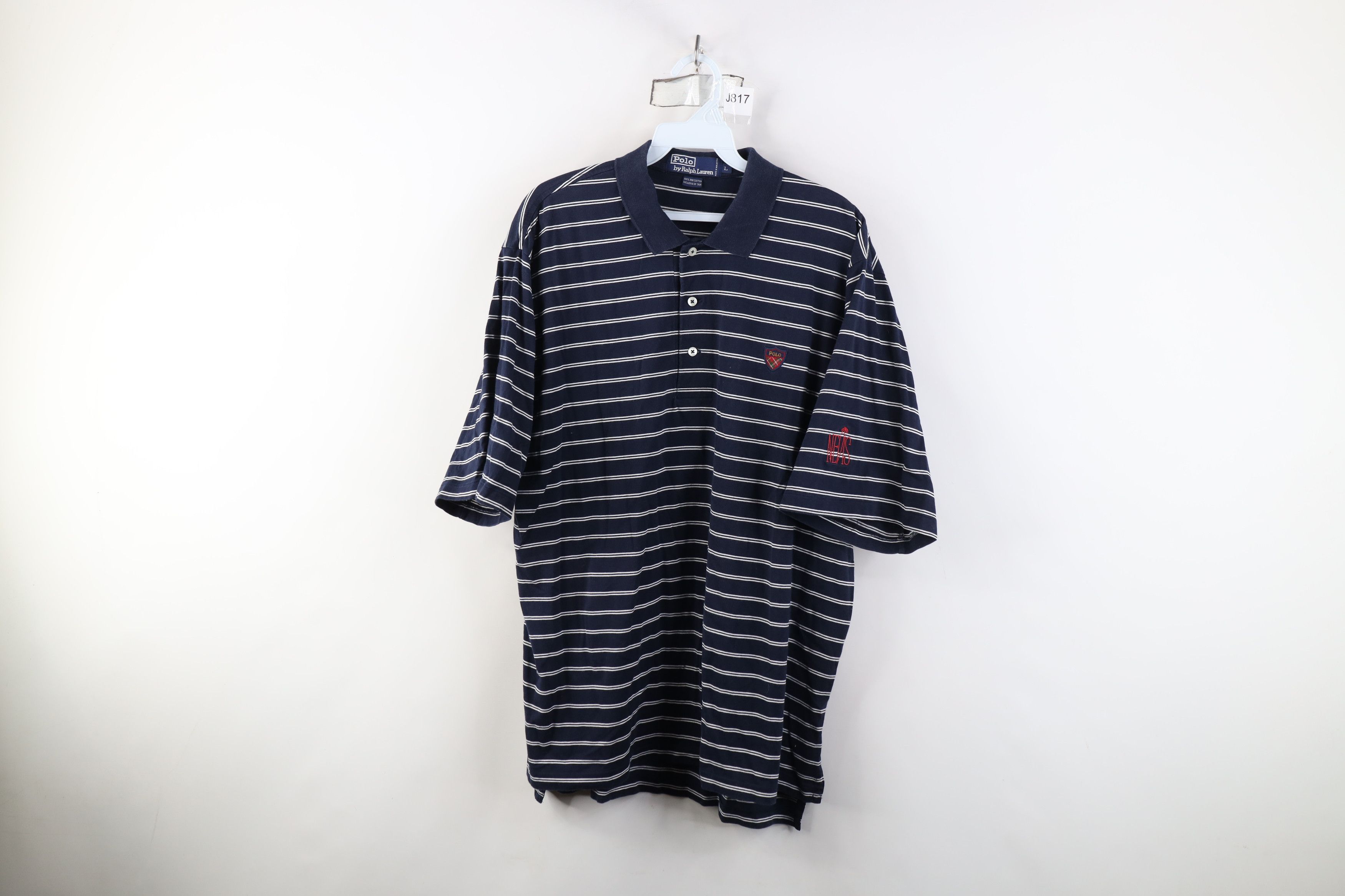 Ralph Lauren Vintage 90s Ralph Lauren Nevis Island Striped Golf Polo Size US L / EU 52-54 / 3 - 1 Thumbnail