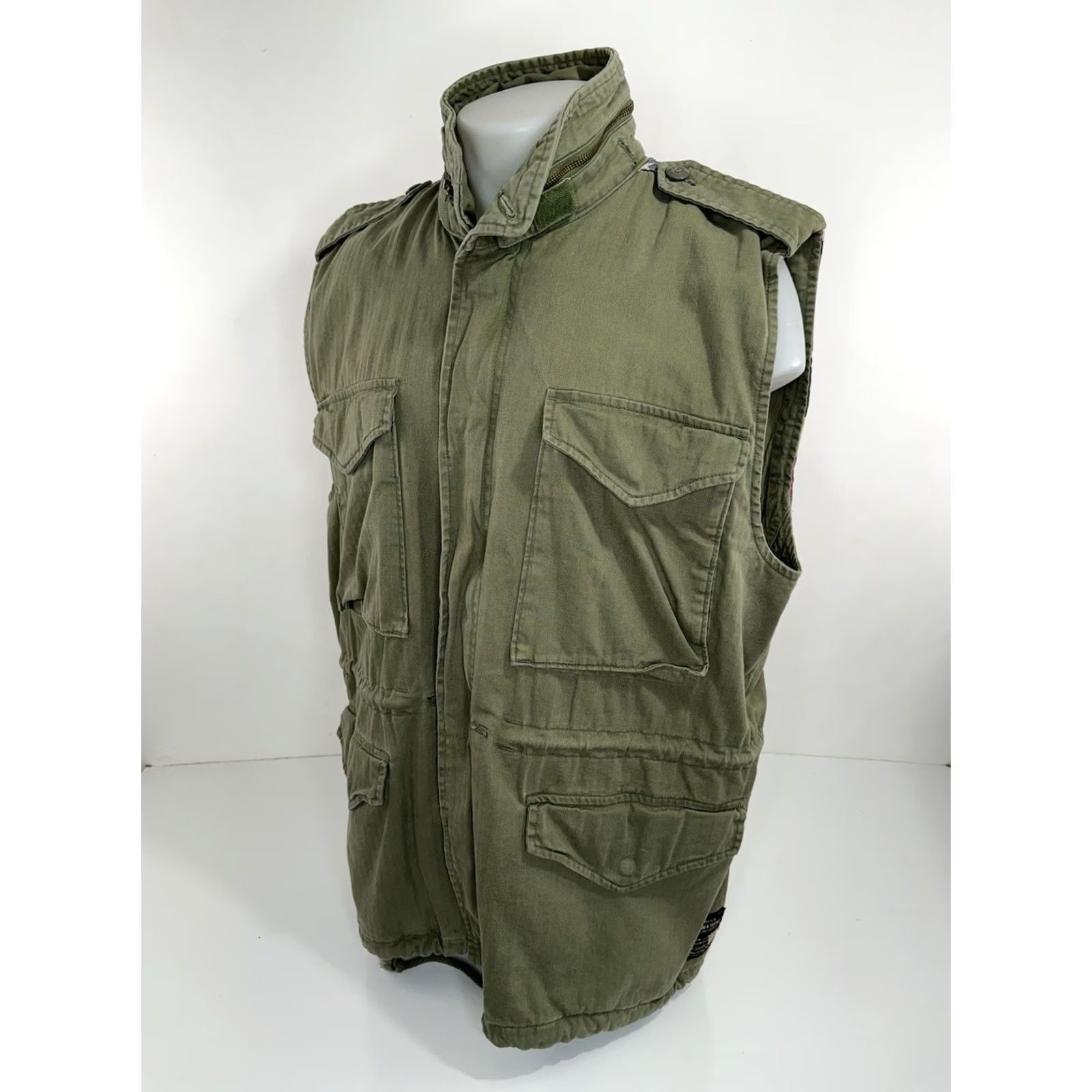 Ralph Lauren RALPH LAUREN Denim & Supply Military USA XL Distressed Hood Vest Shirt Men Green USA Military Distressed Hooded Vest XL Mens Size US XL / EU 56 / 4 - 3 Thumbnail