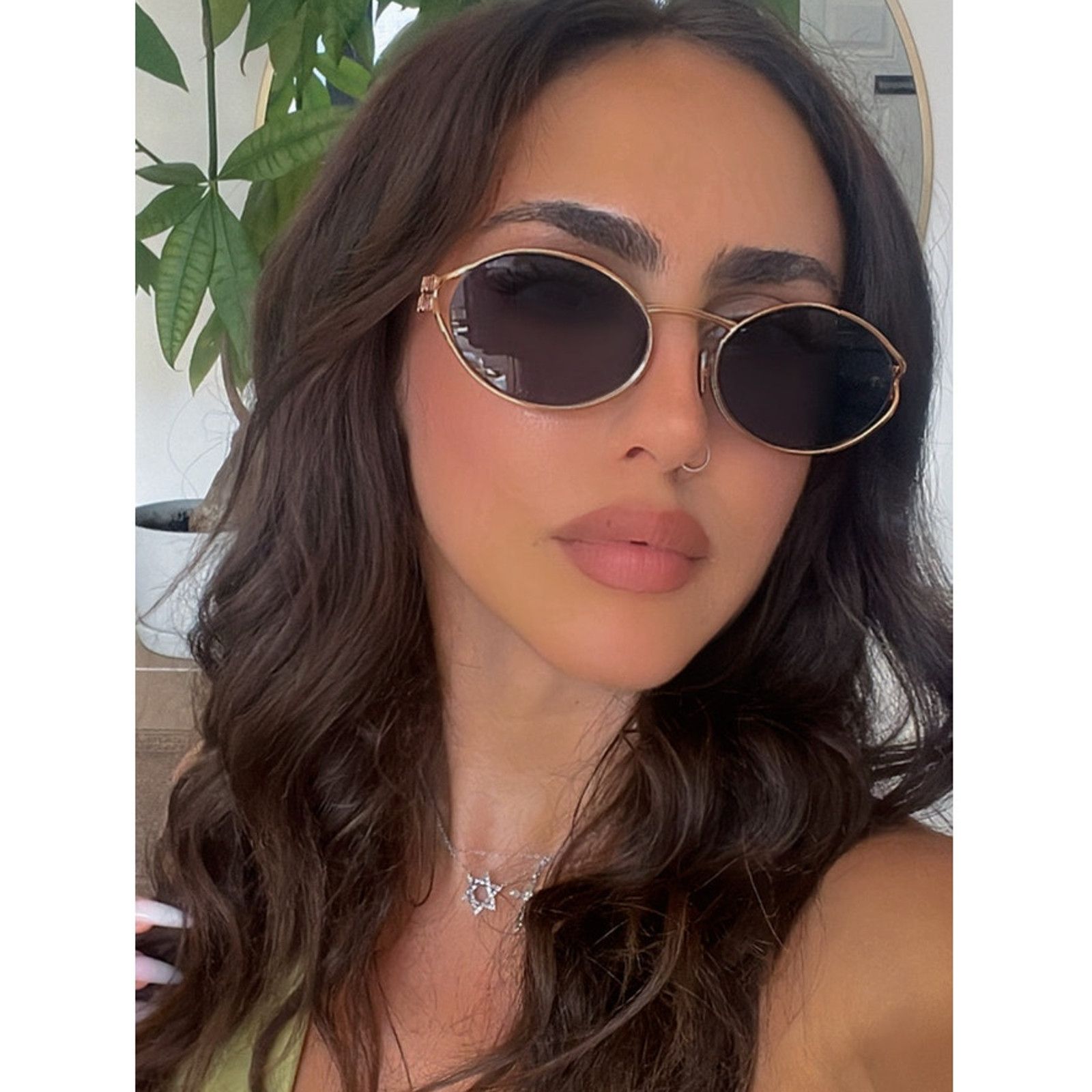 Miu Miu NEW Miu Miu MU52YS Rose Gold Blue Metal Sunglasses Size ONE SIZE - 3 Thumbnail