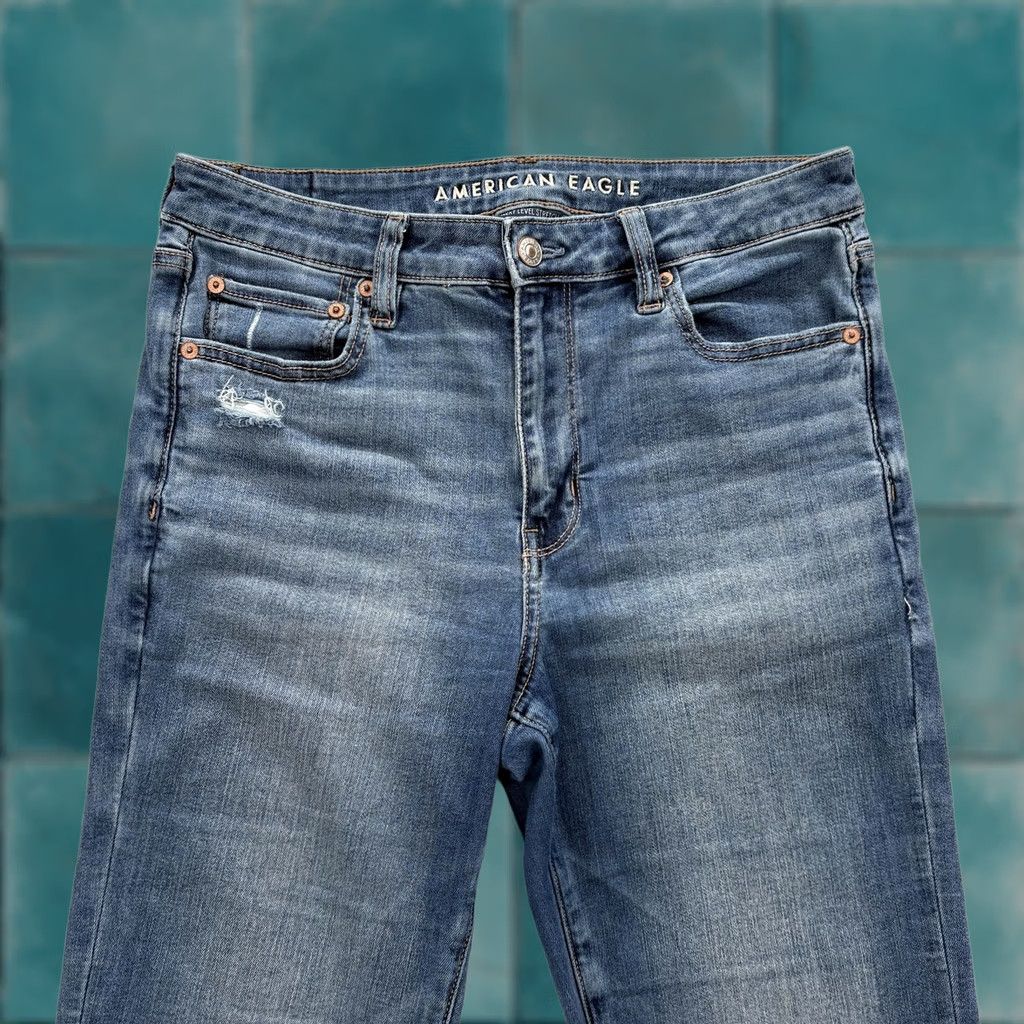 American Eagle Outfitters American Eagle Outfitters Jeans Flared 8 Tall Blue Stretch Denim 5-Pocket Rise High Womens Sizes Long) Size 30" / US 8 / IT 44 - 1 Thumbnail