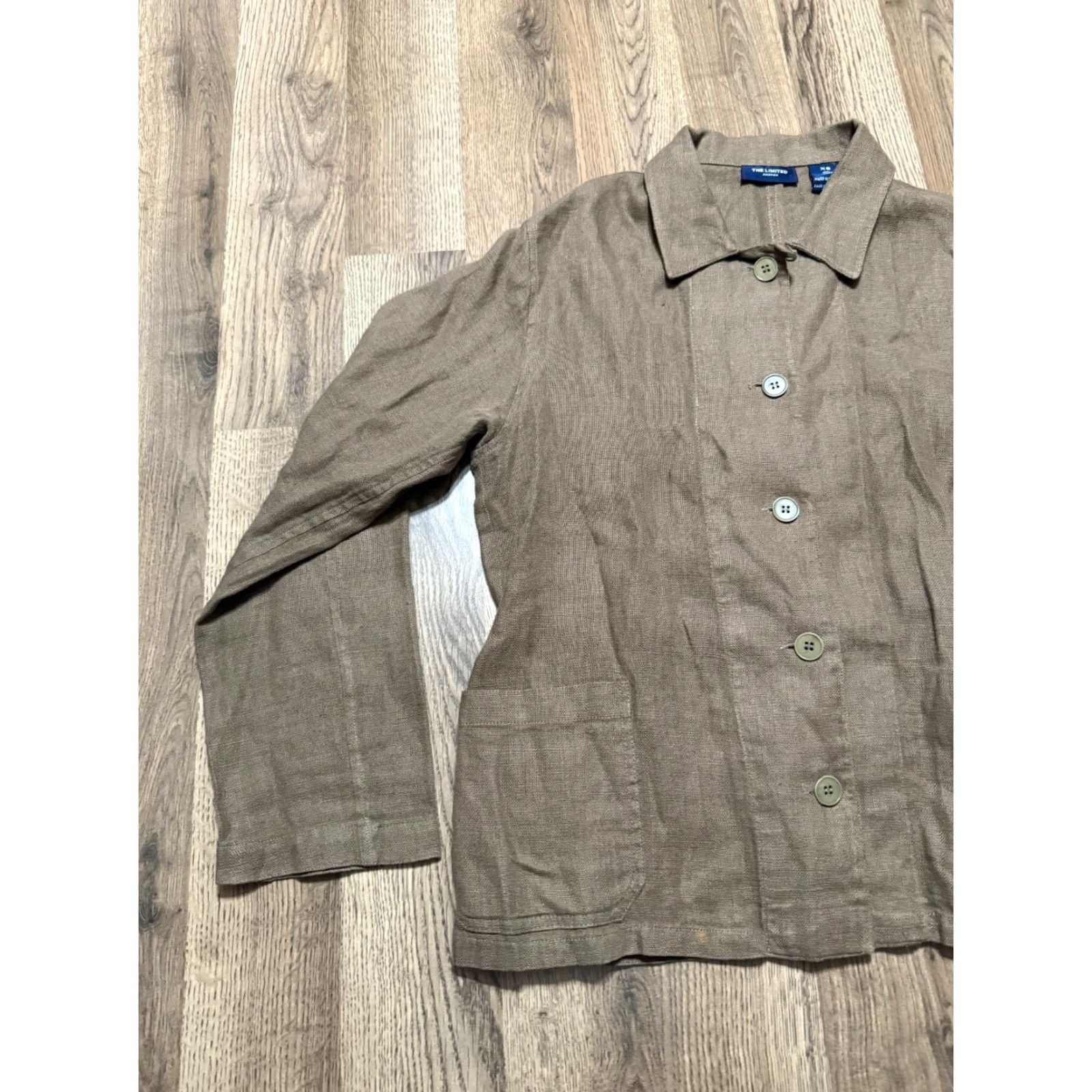 Vintage VINTAGE The Limited America Shirt Womens XS Brown Long Sleeve Button Up 100% Linen Size XS / US 0-2 / IT 36-38 - 3 Thumbnail