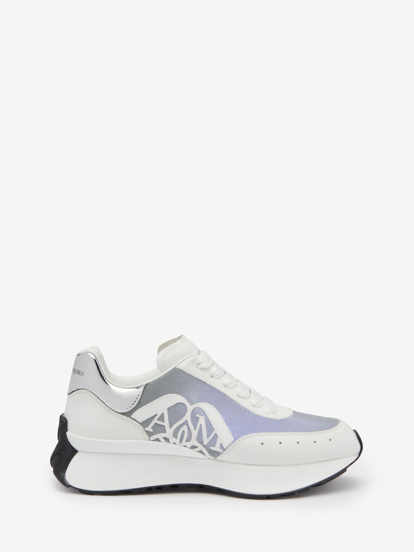 Alexander McQueen o1w1db10925 Sprint Runner in White/Silver Size US 11 / IT 41 - 3 Thumbnail