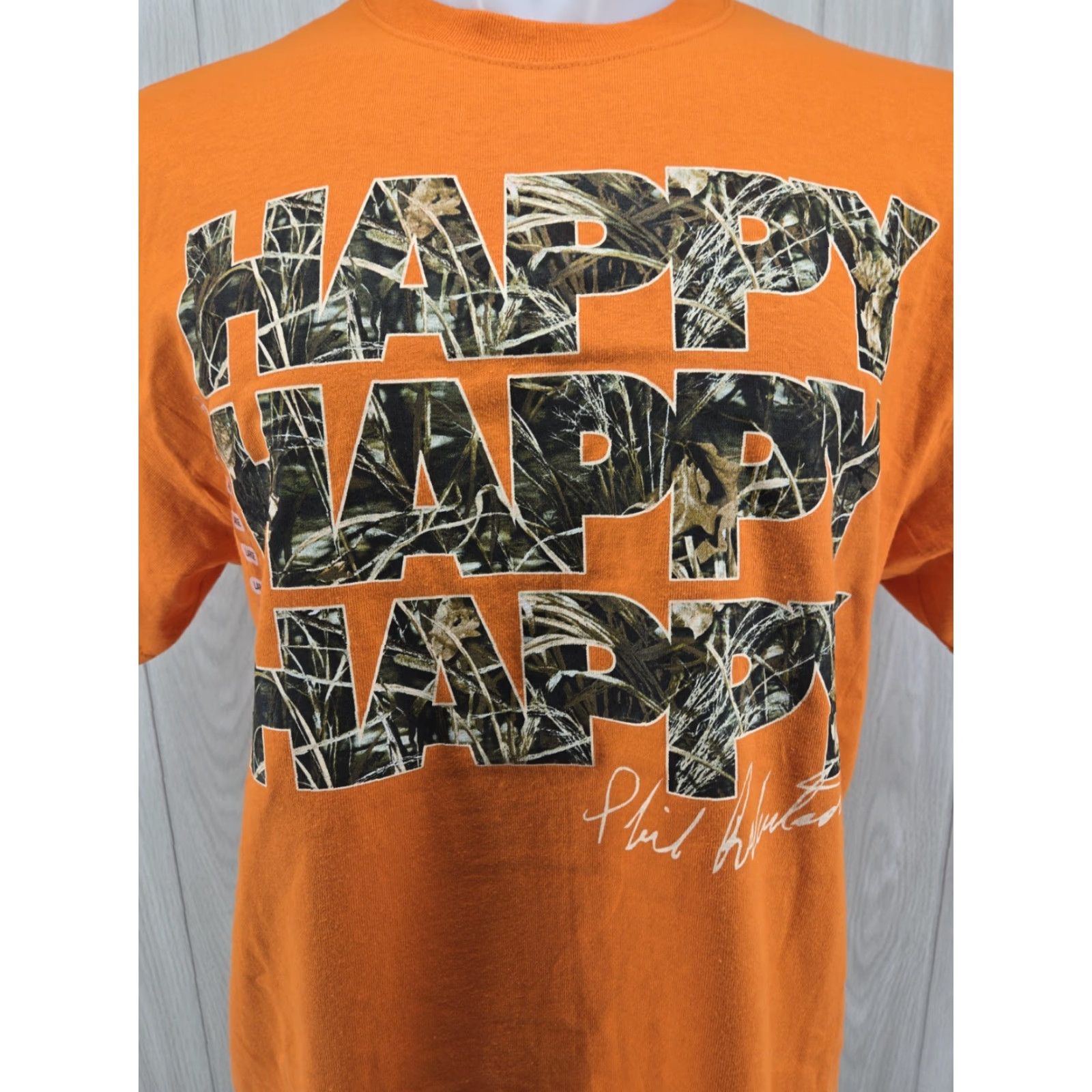 Vintage Duck Commander T Shirt Adult LARGE Orange Camouflage Happy Graphic Phil Robertson Shirt Mens Size US L / EU 52-54 / 3 - 3 Thumbnail