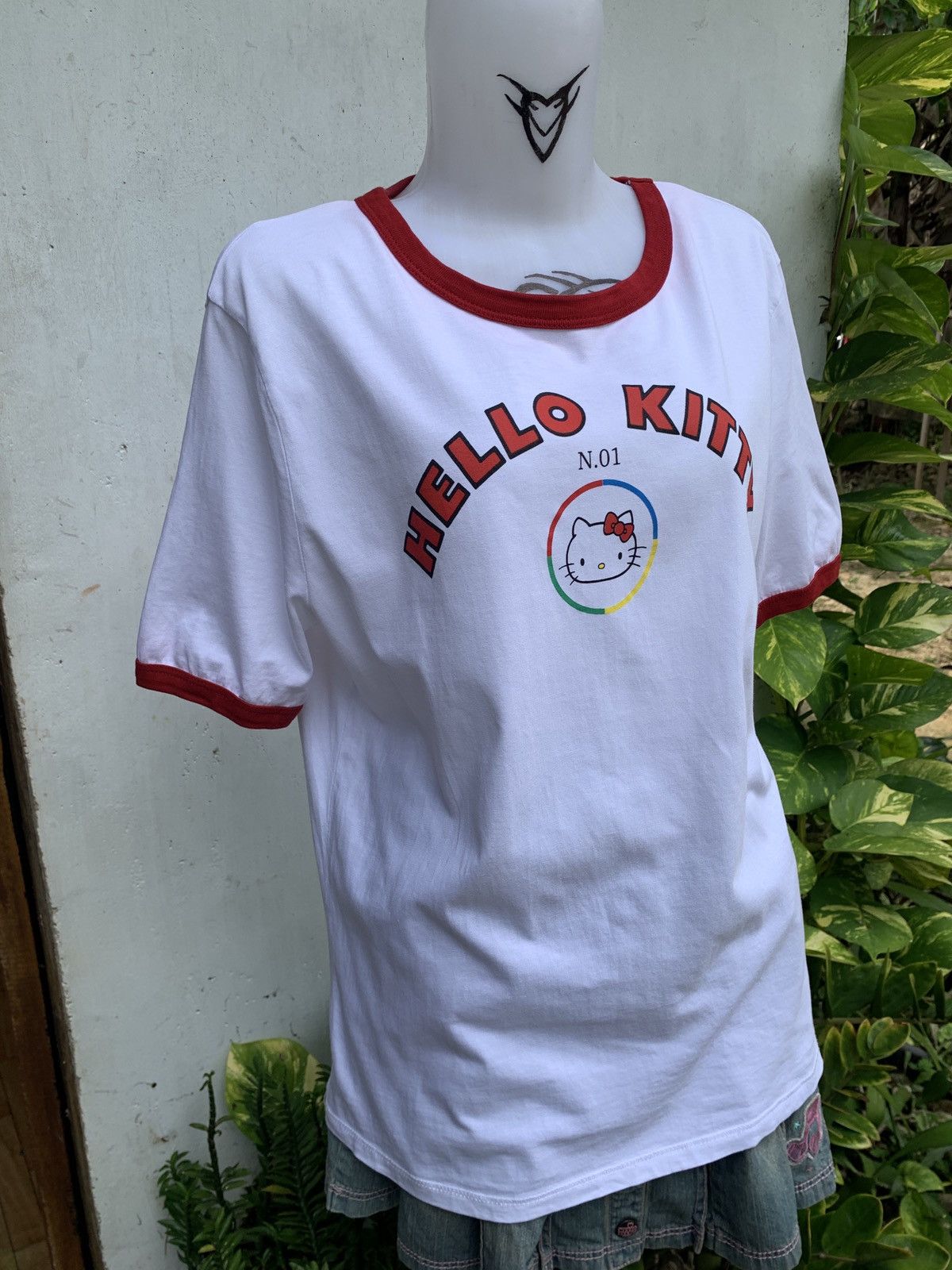Anime × Cartoon Network × Zara Zara x Hello Kitty Spell Out Arch Small Icon Logo Ringer Top Size L / US 10 / IT 46 - 2 Thumbnail