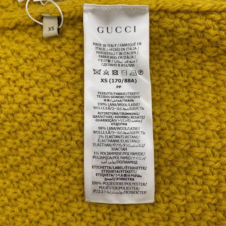 Gucci Gucci Yellow twisted wool V-neck detachable long-sleeved k Size US XS / EU 42 / 0 - 6 Thumbnail
