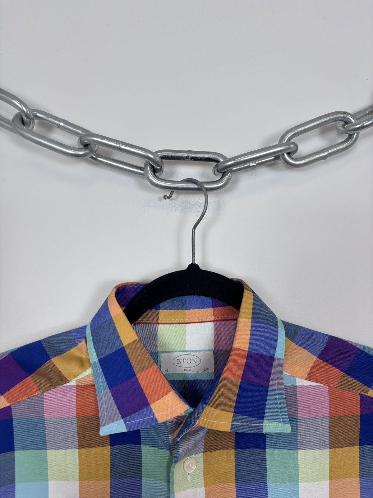 Eton Eton Men’s Slim Fit Multicolor Check Long Sleeve Shirt Size US M / EU 48-50 / 2 - 3 Thumbnail
