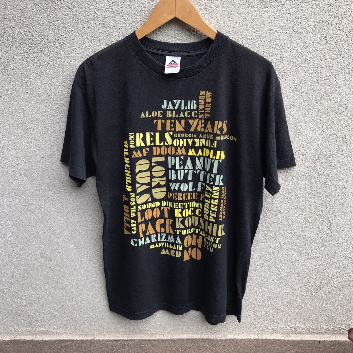 image of Rap Tees x Vintage Stones Throw Records Rap Tee Mf Doom J Dilla in Black, Men's (Size Medium)