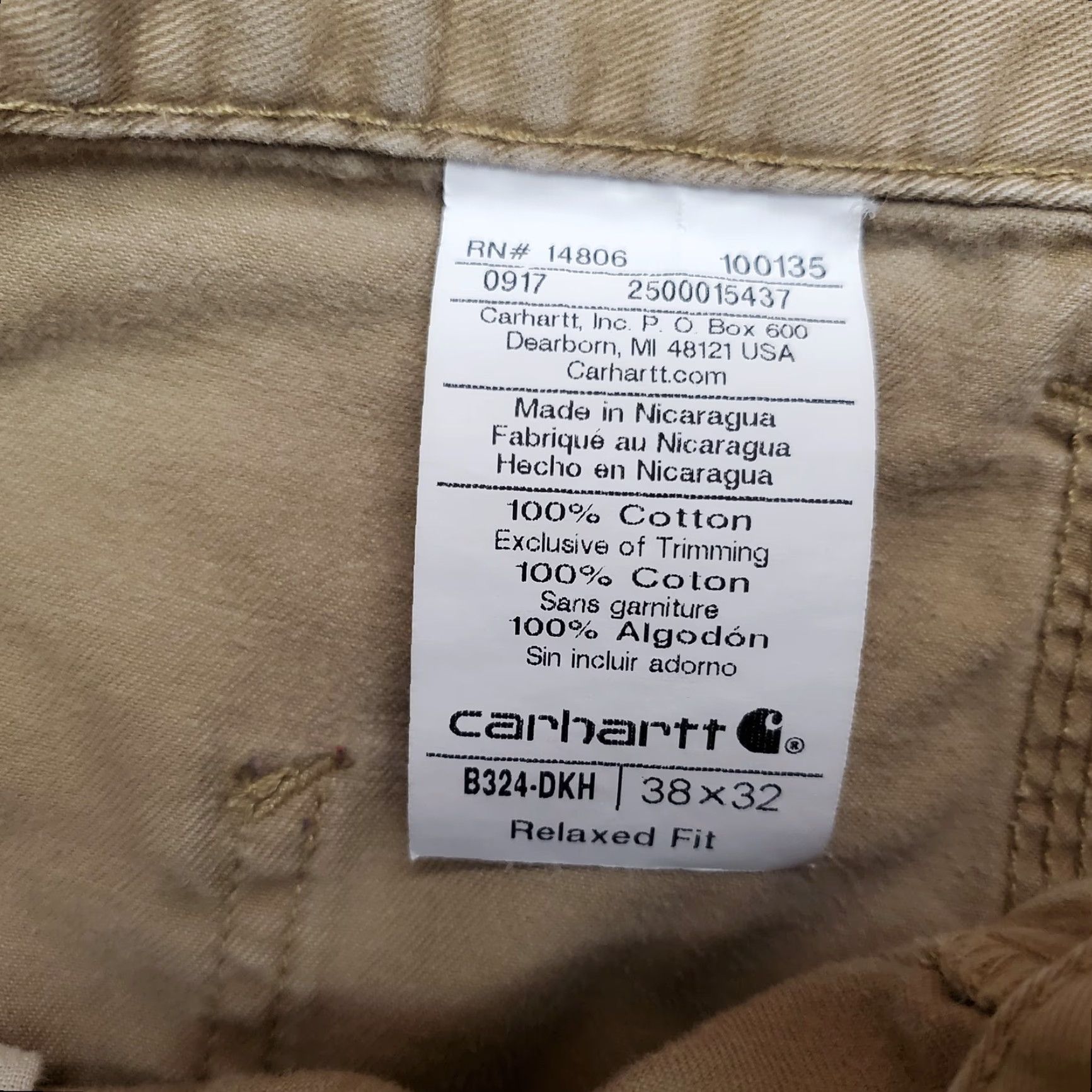 Carhartt Carhartt Pants Men 38x32 Tan Twill Relaxed Carpenter Cargo Workwear B324 DKH Size US 38 / EU 54 - 4 Thumbnail
