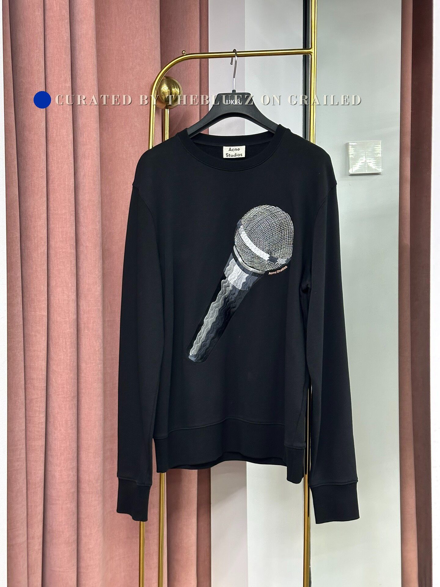 Acne Studios Silver Mic Crewneck Sweatshirt in Black, Men's