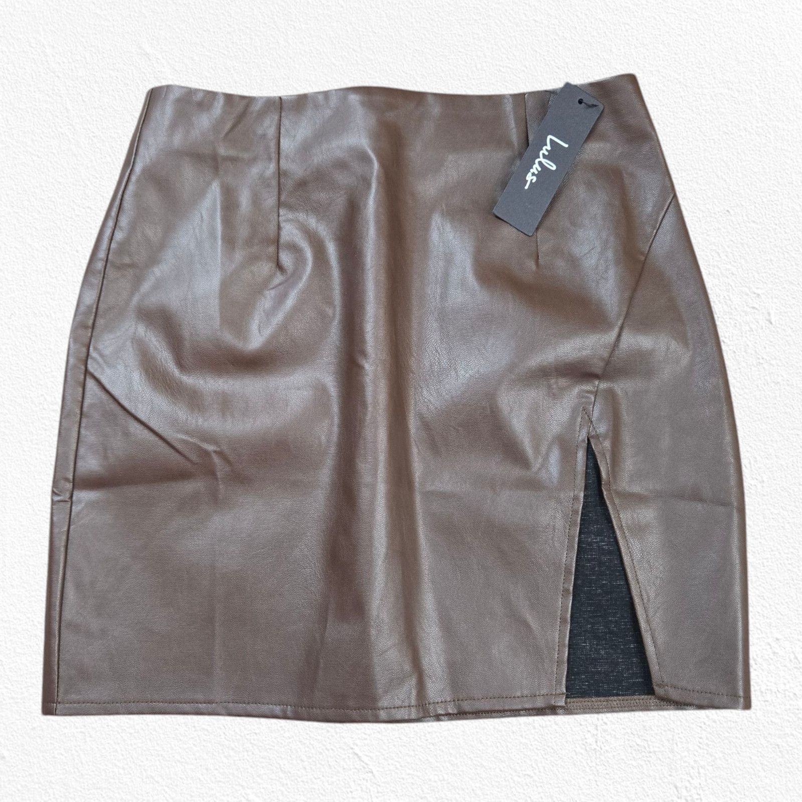 Other Dark Brown Vegan Leather Mini Skirt Size Small Size 26" / US 2 / IT 38 - 9 Thumbnail