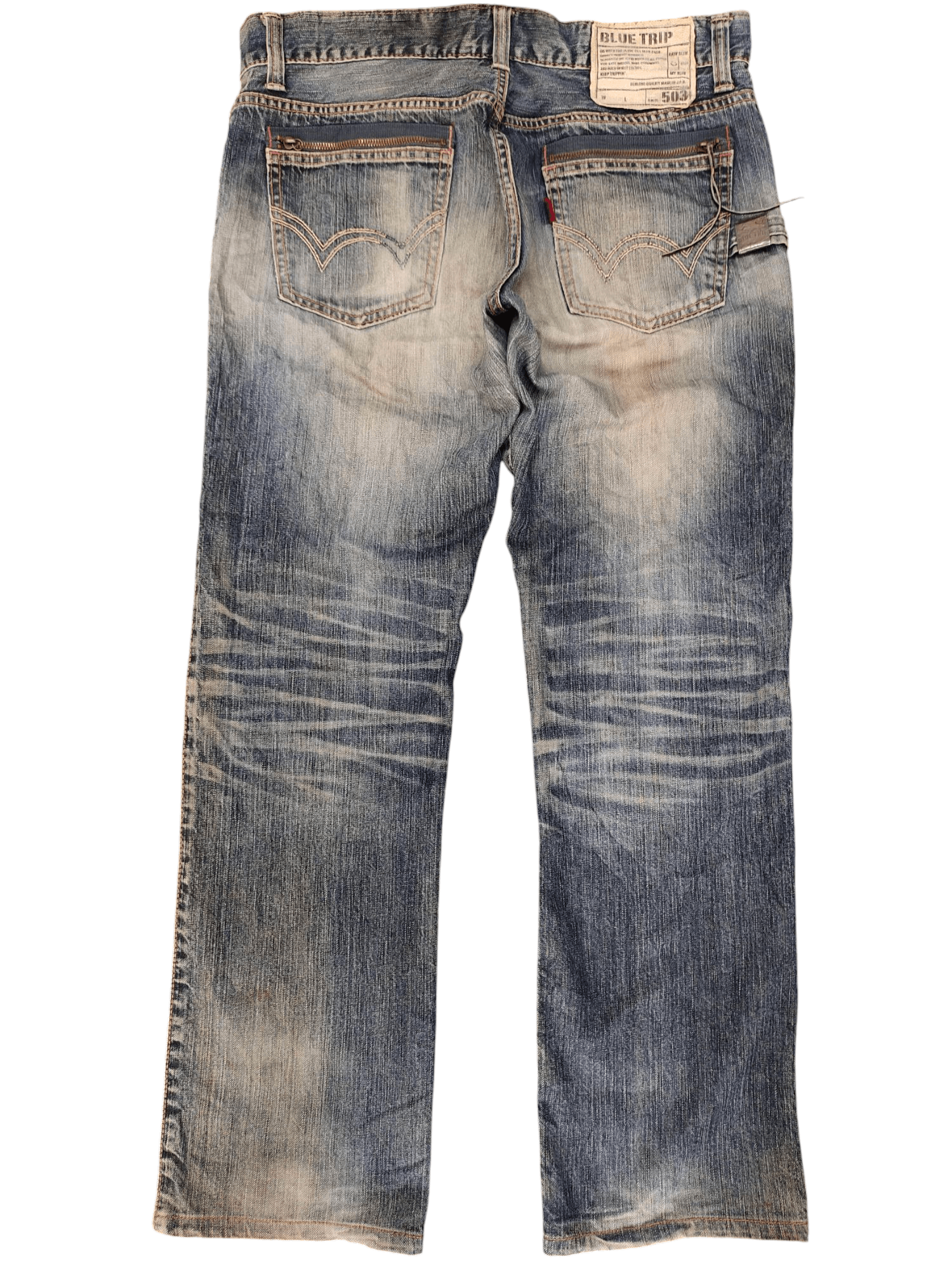 Number (N)ine × Undercover Vintage Edwin 503 Japan Clawmark Distress Faded Denim Jeans Size US 34 / EU 50 - 8 Thumbnail