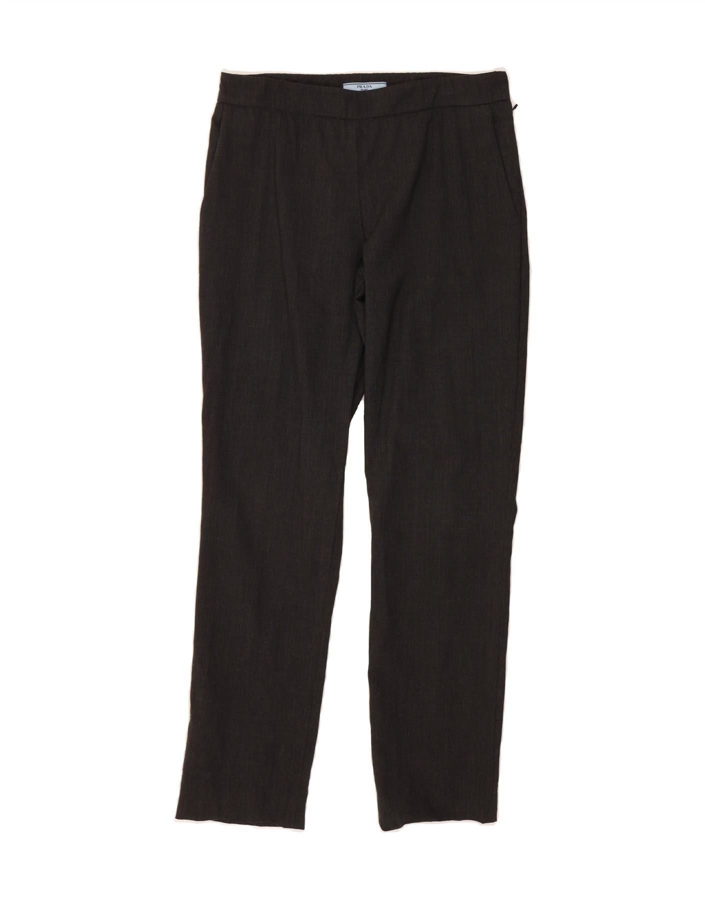 Prada Womens Slim Casual Trousers IT 42 Medium W30 L30 Grey Wool Size 30" / US 8 / IT 44 - 1 Thumbnail