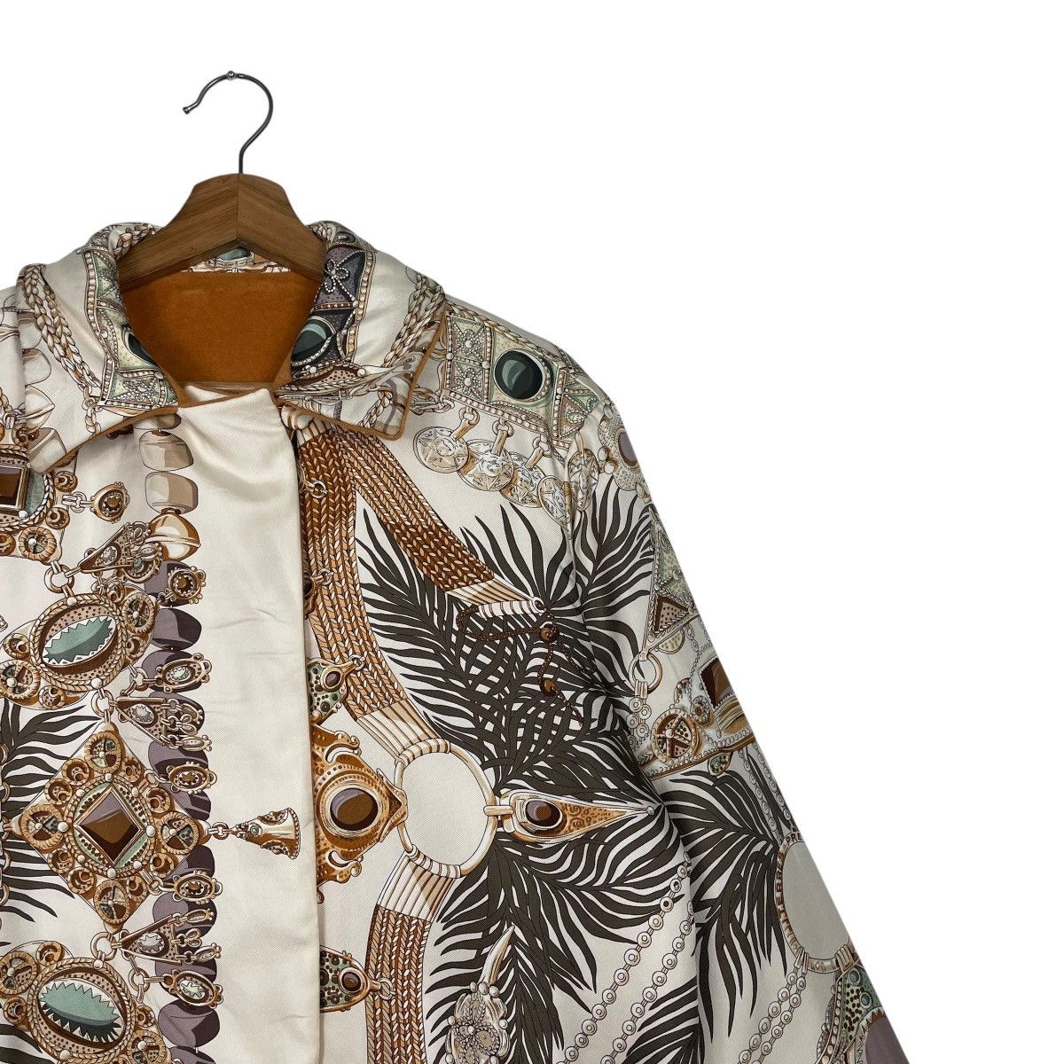 Hermes Vintage Hermes Terres Precieuses Silk Wool Reversible Jacket Size S / US 4 / IT 40 - 3 Thumbnail