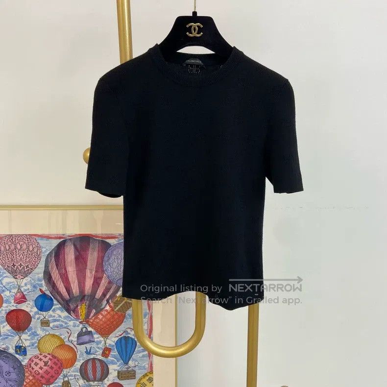 Balenciaga Balenciaga Black Openwork Knit Top Size US M / EU 48-50 / 2 - 1 Thumbnail