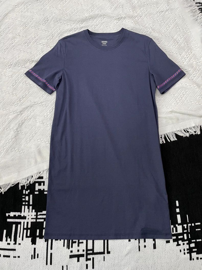 Hermes Hermes Blue Purple Print T-shirt Dress - dmc Size US S / EU 44-46 / 1 - 1 Thumbnail