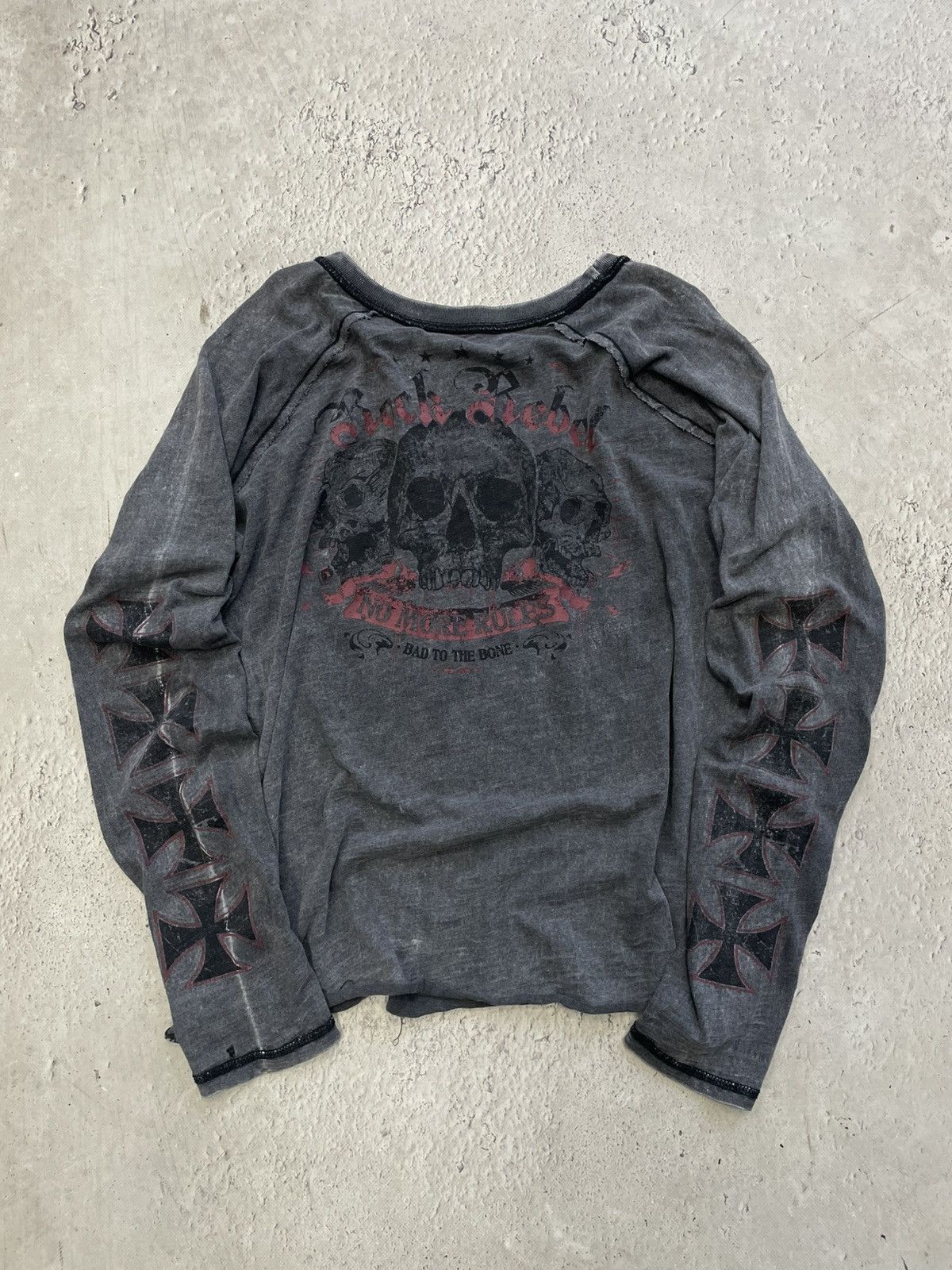 West Coast Choppers Rare washed crosses skulls long sleeve 90s hype y2k Size US M / EU 48-50 / 2 - 5 Thumbnail