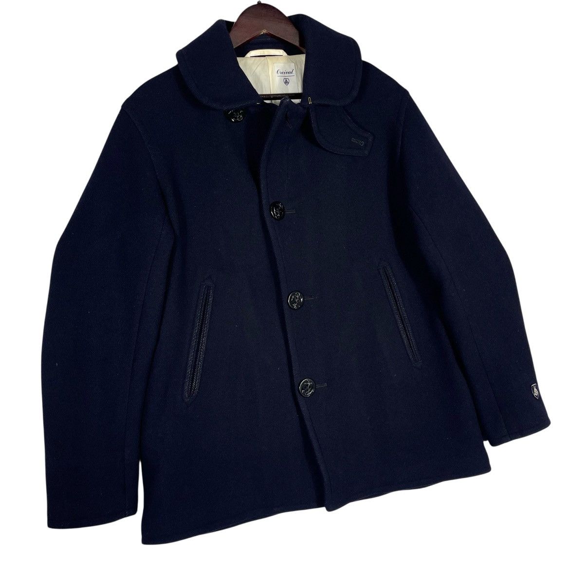 Orcival Vintage ORCIVAL France Wool Pea Coat Jacket Size US L / EU 52-54 / 3 - 3 Thumbnail