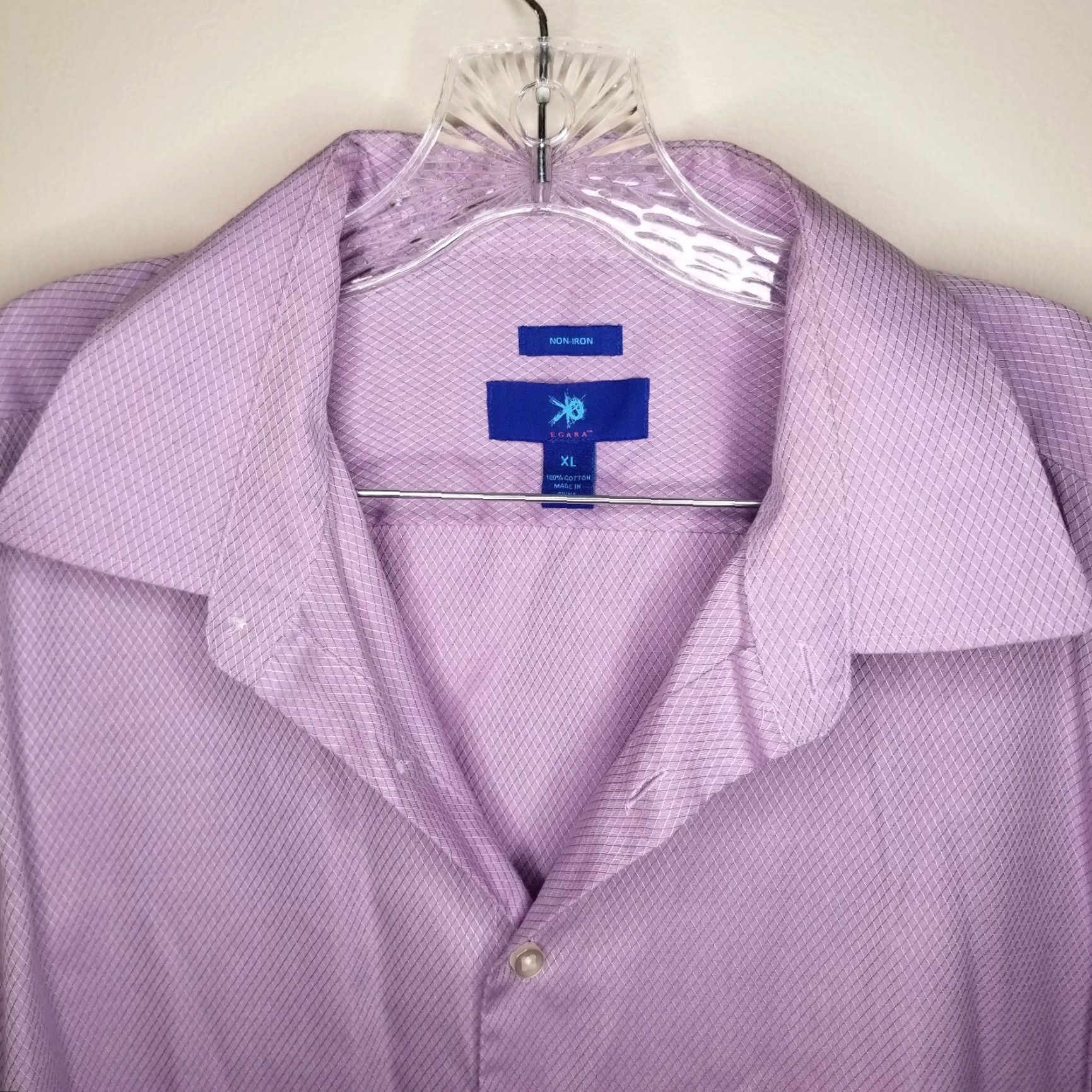 Egara Egara Mens XL Purple Long Sleeve Button-Up Shirt Size US XL / EU 56 / 4 - 3 Thumbnail