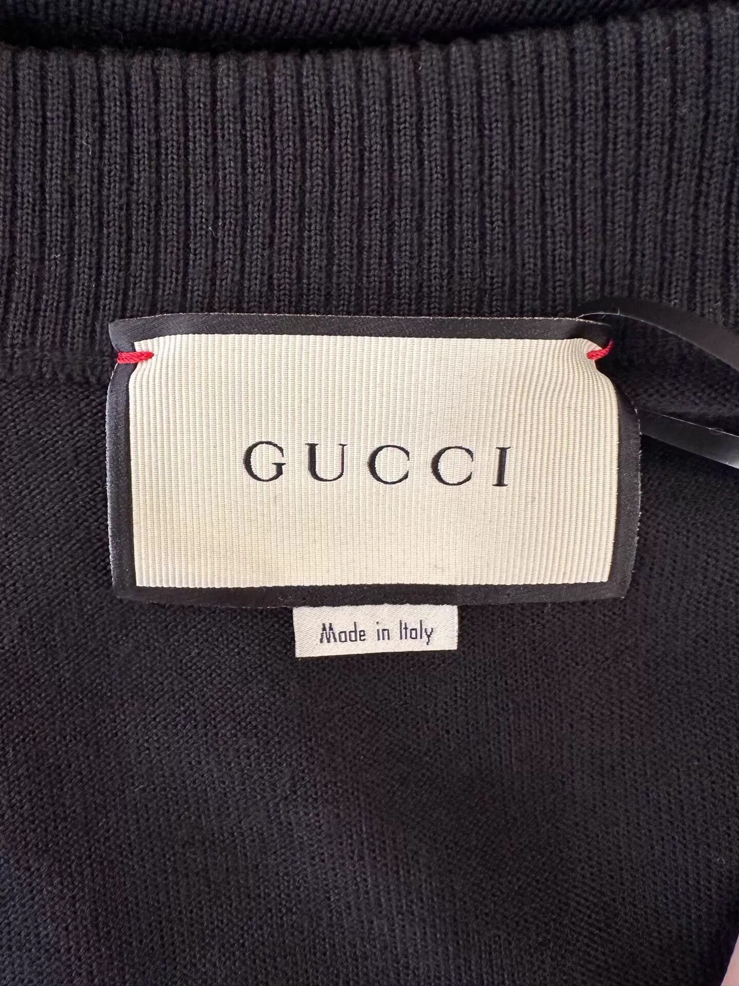 Gucci Gucci Embroidered Bee Logo Men's Black Wool Cardigan Size US M / EU 48-50 / 2 - 4 Thumbnail